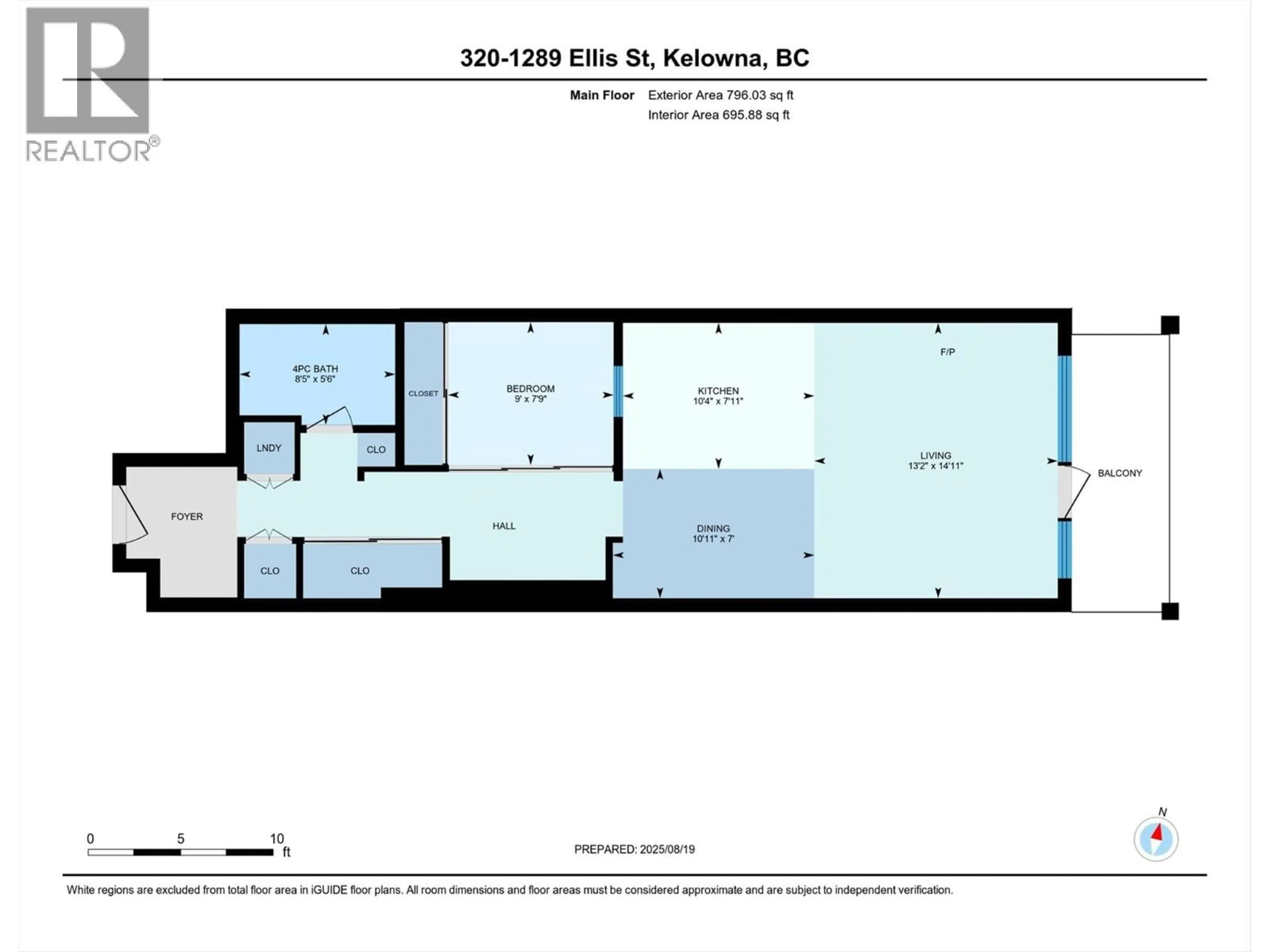Floor plan for 320 - 1289 ELLIS STREET, Kelowna British Columbia V1Y9X6