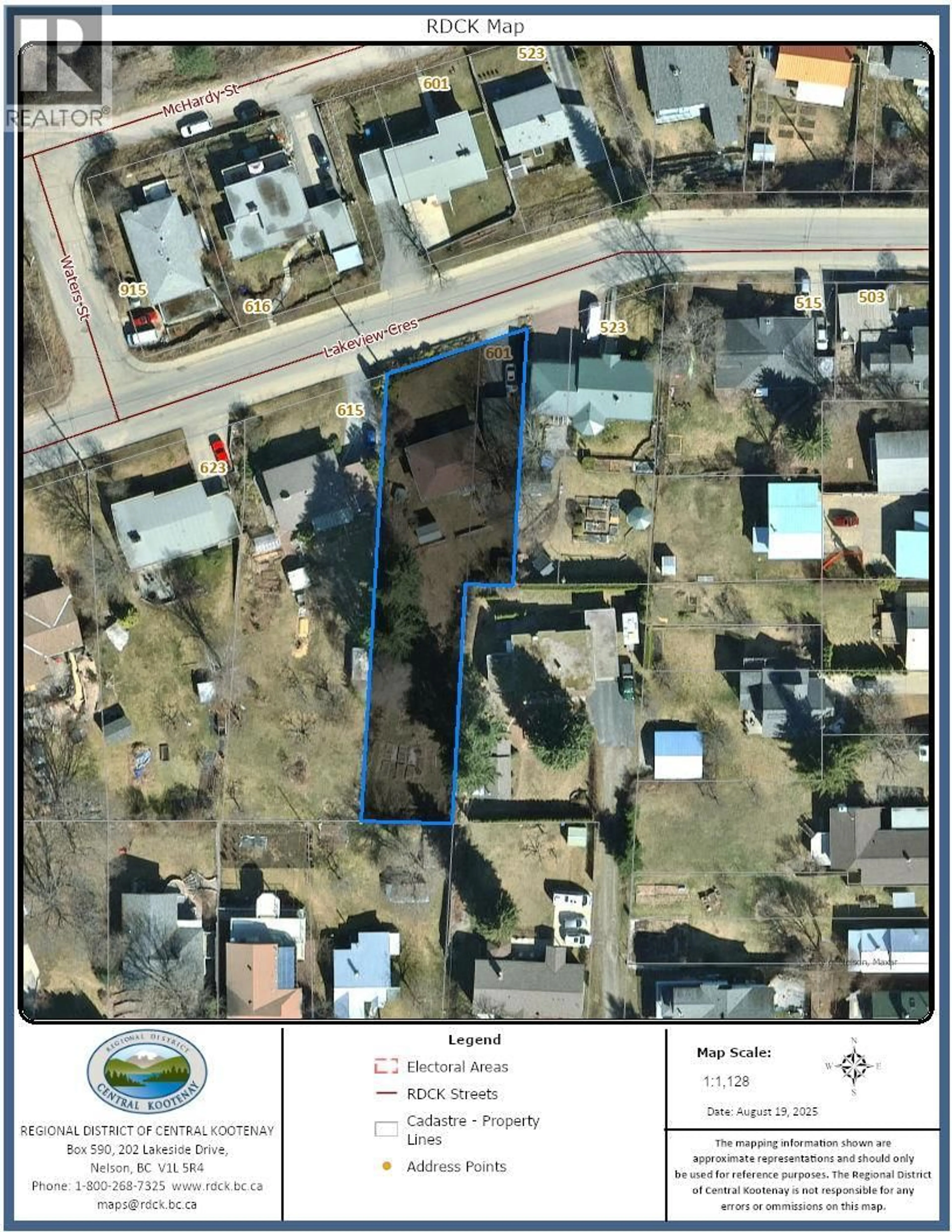 Picture of a map for 601 LAKEVIEW CRESCENT, Nelson British Columbia V1L3E6