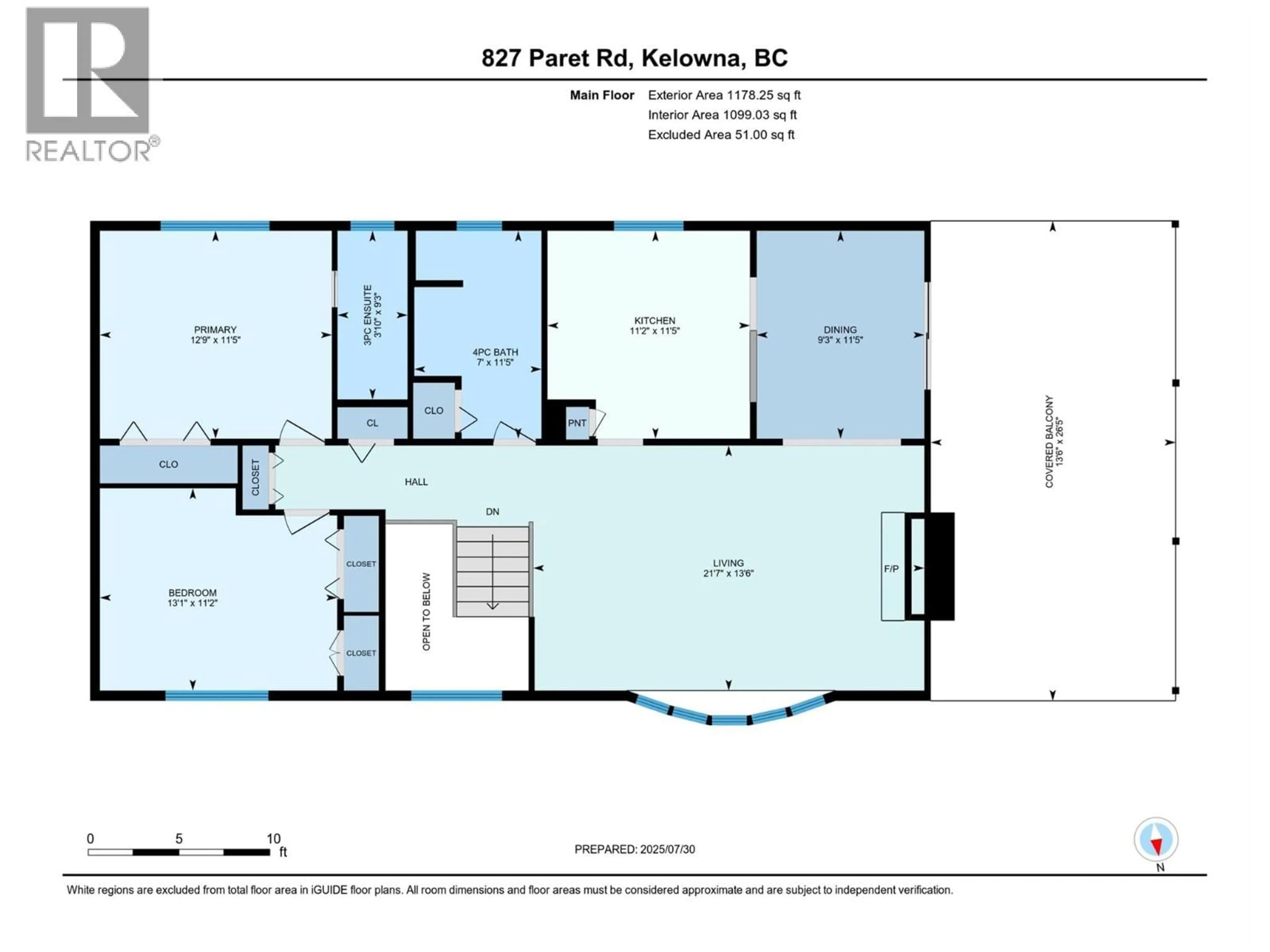 Floor plan for 827 PARET ROAD, Kelowna British Columbia V1W4P2