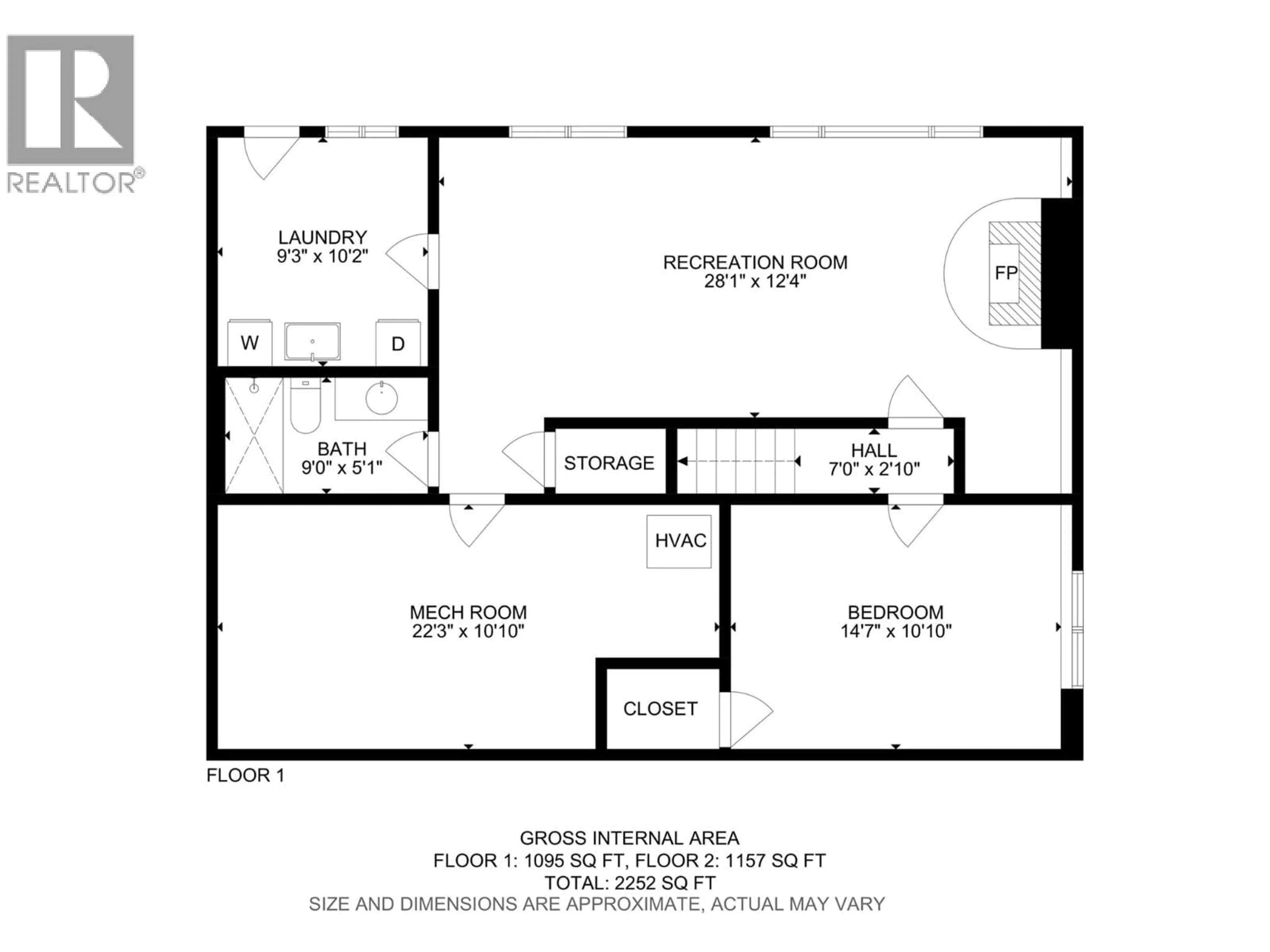 Floor plan for 2300 CHARLESWOOD DRIVE, Kelowna British Columbia V1P1E4