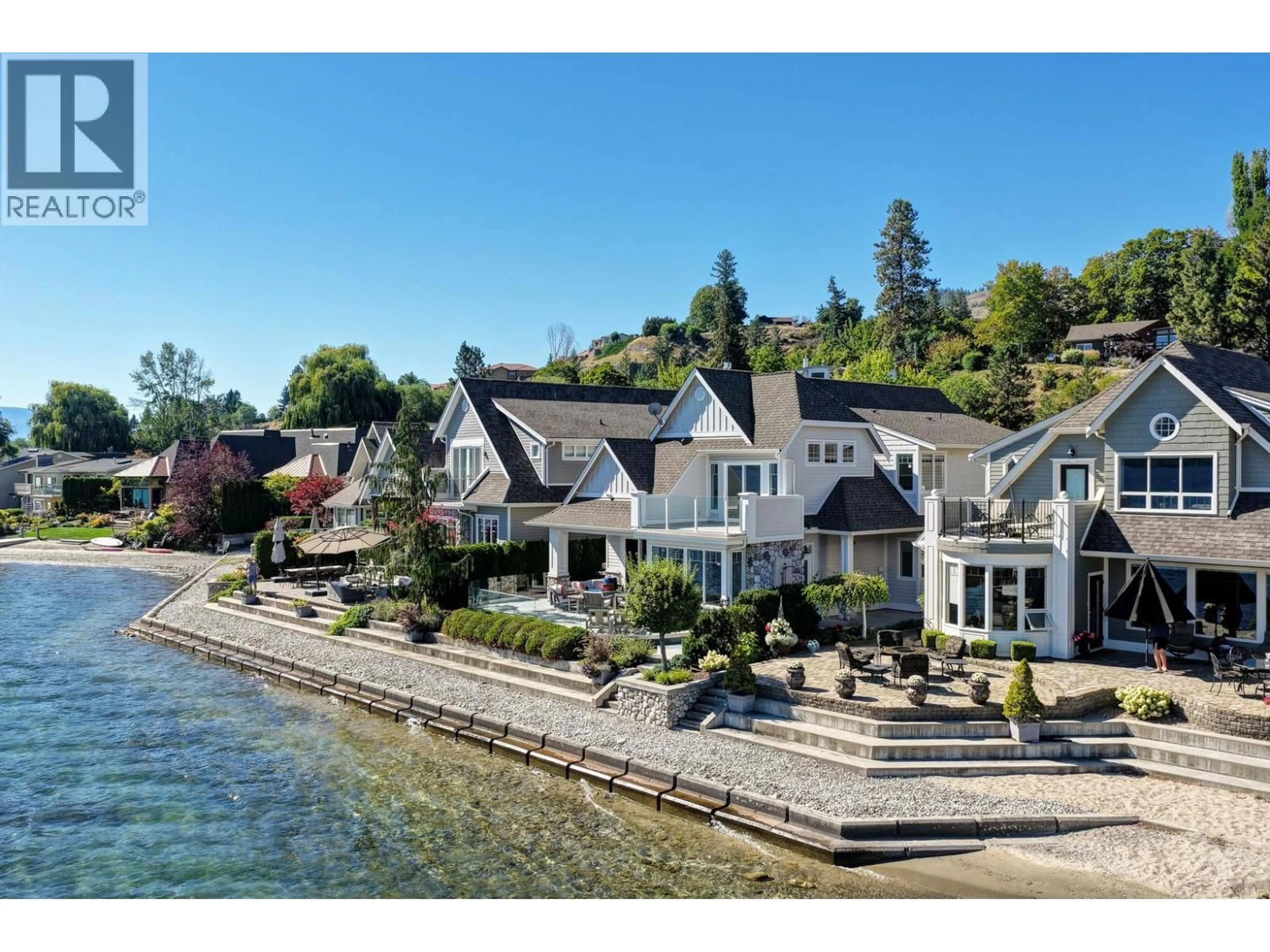 A pic from outside/outdoor area/front of a property/back of a property/a pic from drone, water/lake/river/ocean view for 10 - 15419 LAKESHORE DRIVE NORTH, Summerland British Columbia V0H1Z6