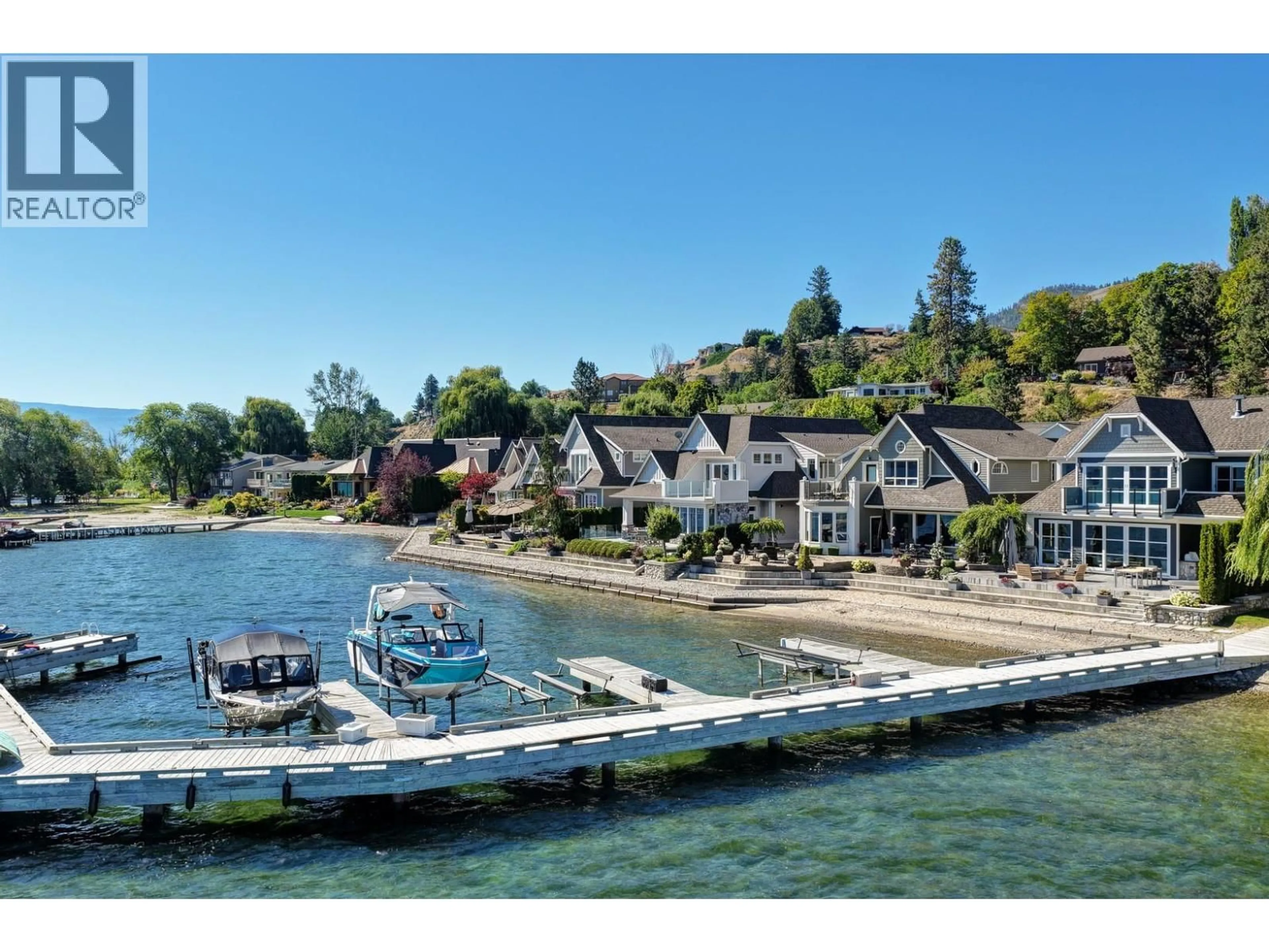 A pic from outside/outdoor area/front of a property/back of a property/a pic from drone, water/lake/river/ocean view for 10 - 15419 LAKESHORE DRIVE NORTH, Summerland British Columbia V0H1Z6