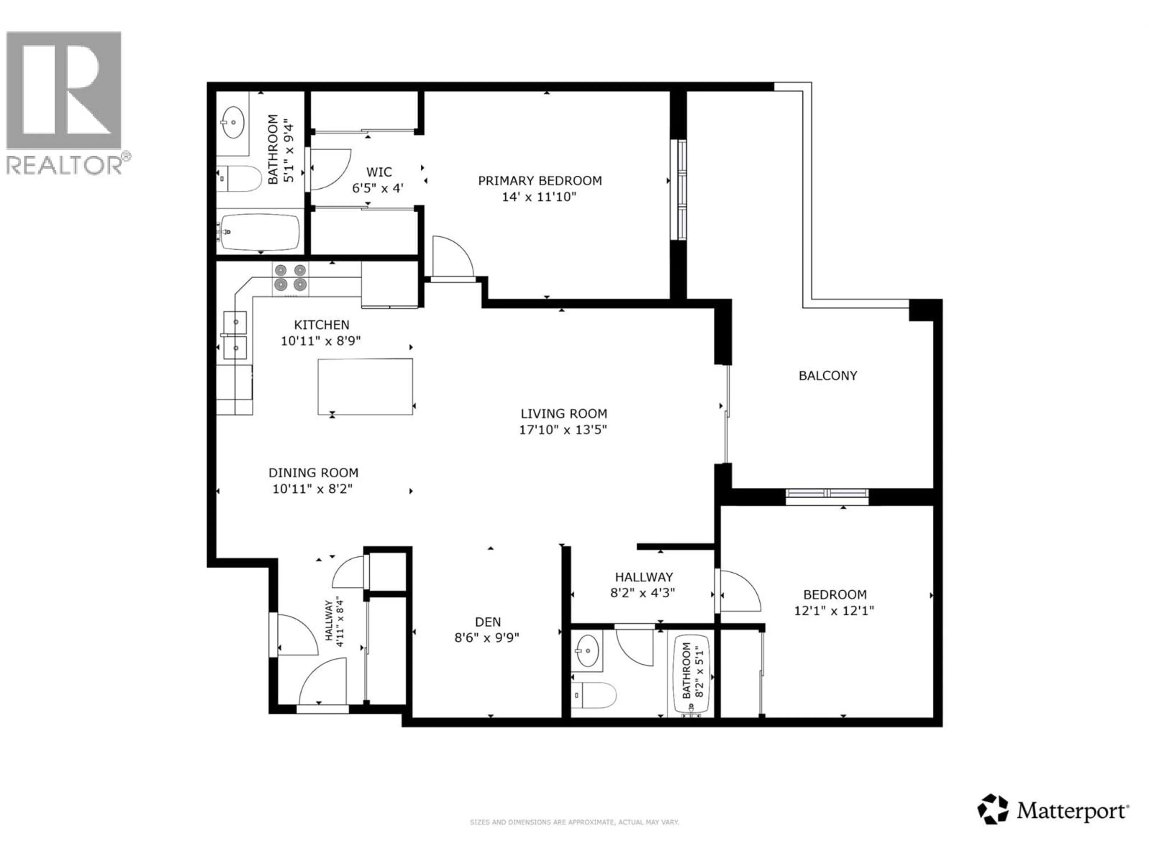 Floor plan for 202 - 151 TAYLOR ROAD, Kelowna British Columbia V1X8E2