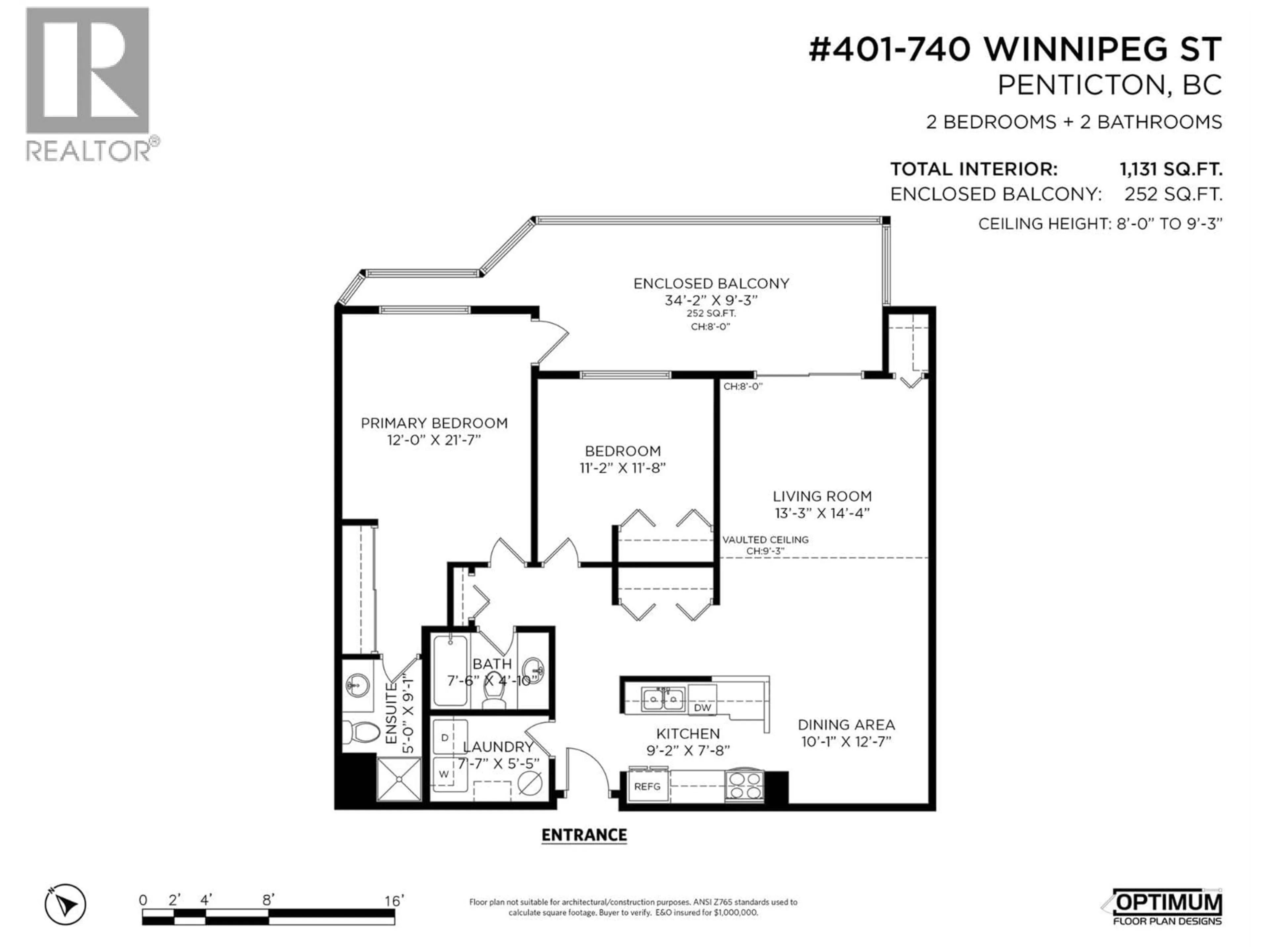 Floor plan for 401 - 740 WINNIPEG STREET, Penticton British Columbia V2Q5N3