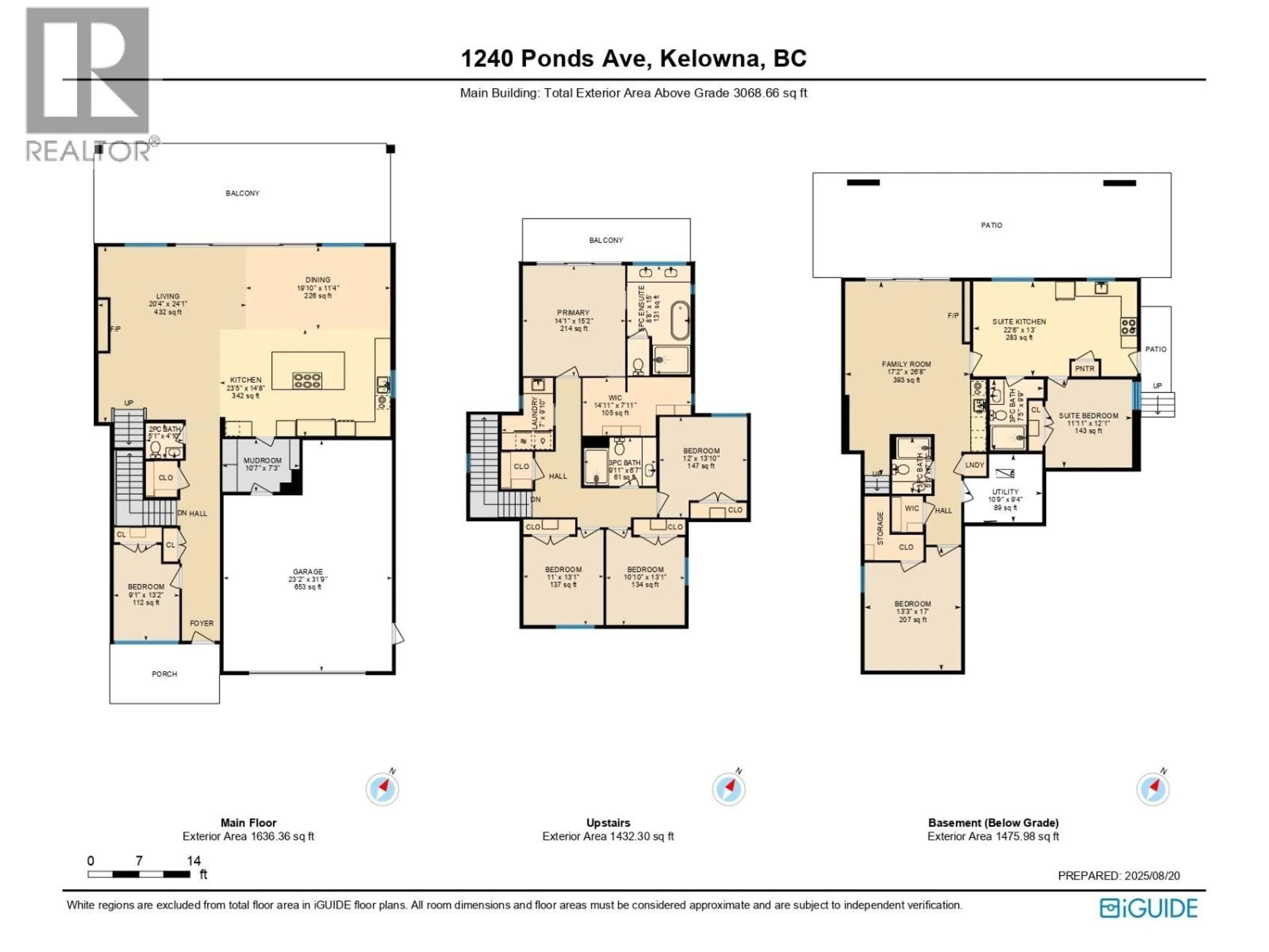 Floor plan for 1240 PONDS AVENUE, Kelowna British Columbia V1W5N1