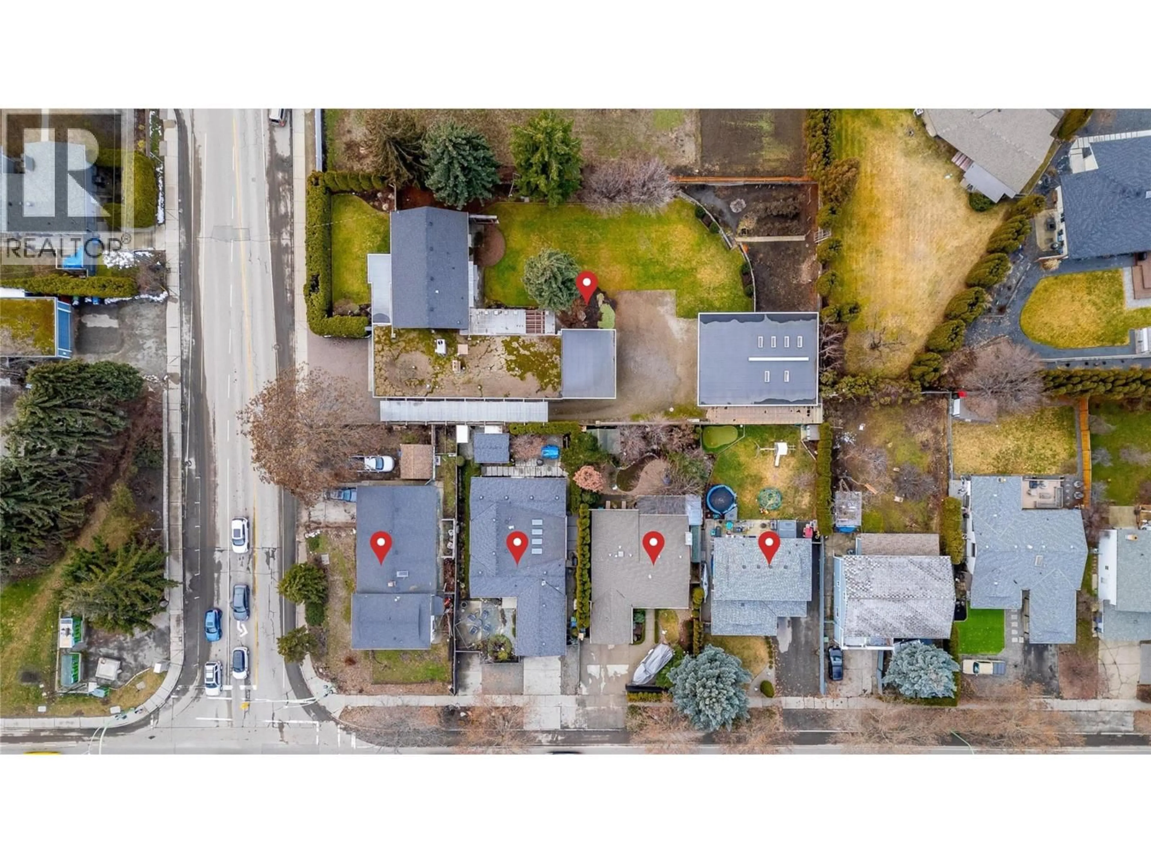 A pic from outside/outdoor area/front of a property/back of a property/a pic from drone, street for 2670 GORDON DRIVE, Kelowna British Columbia V1W3R2
