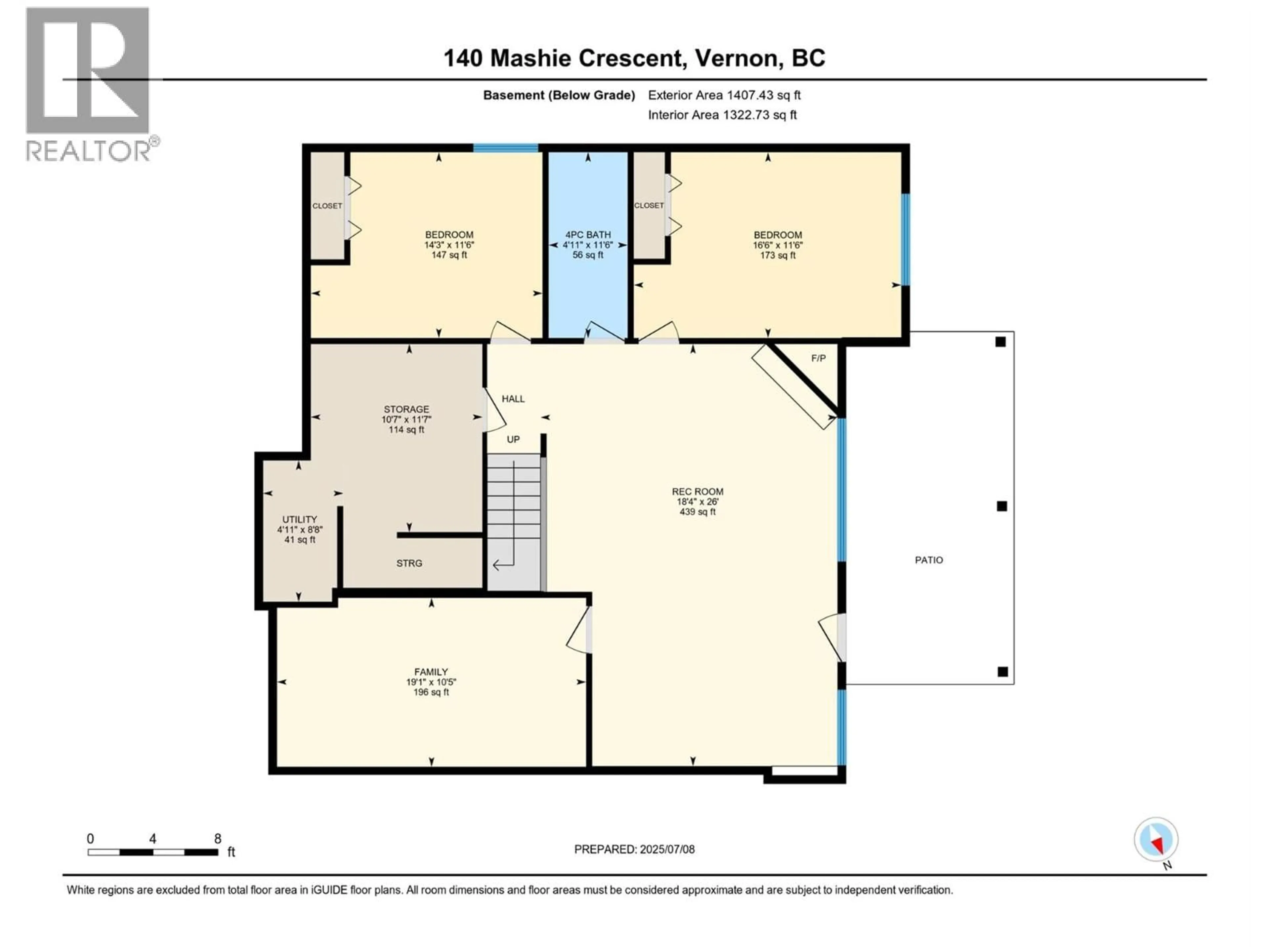 Floor plan for 140 MASHIE CRESCENT, Vernon British Columbia V1H1V8