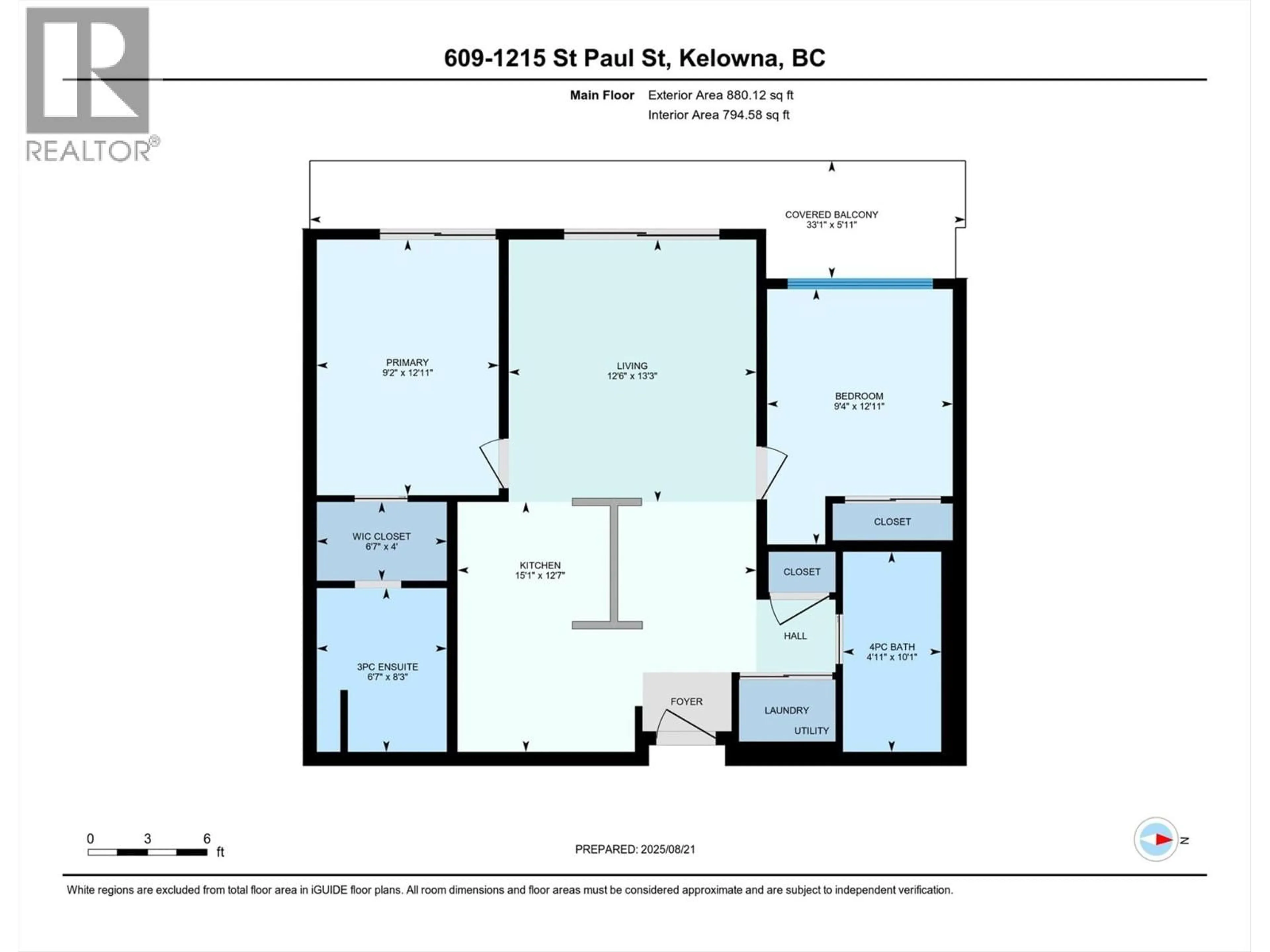 Floor plan for 609 - 1215 ST PAUL STREET, Kelowna British Columbia V1Y2C7