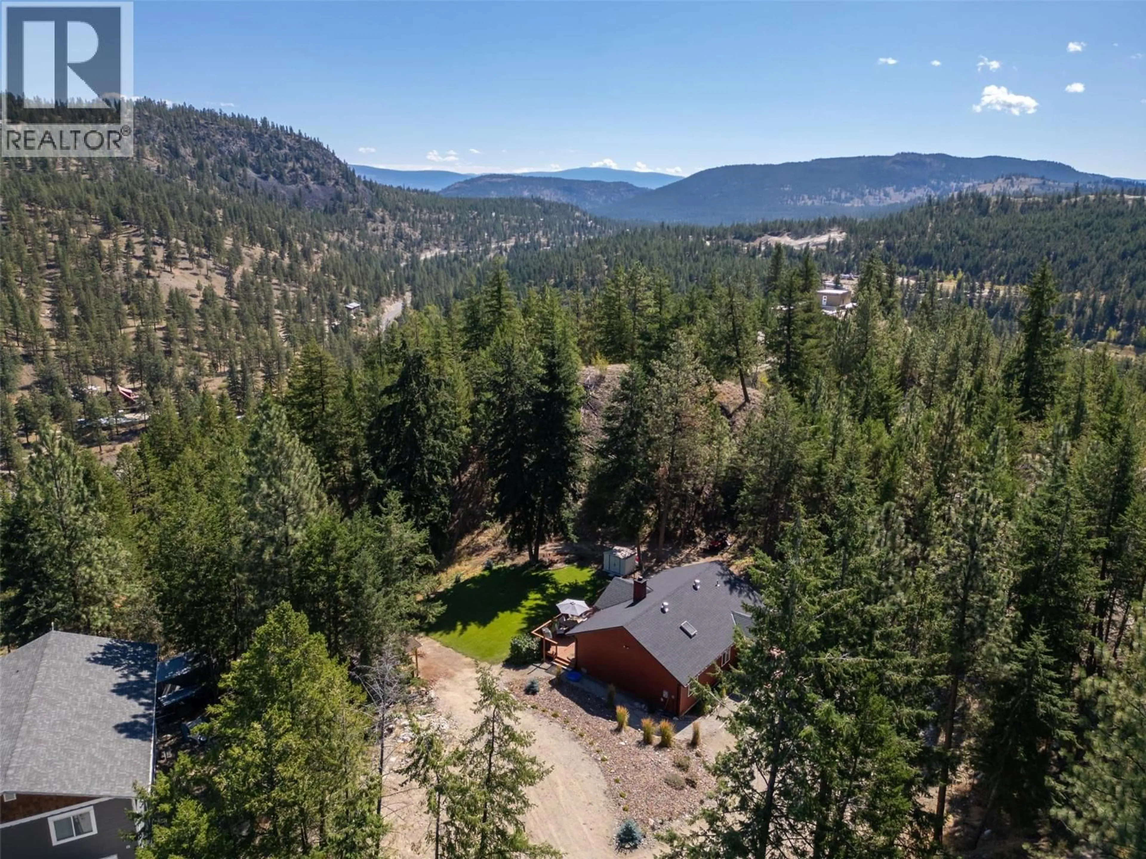 A pic from outside/outdoor area/front of a property/back of a property/a pic from drone, forest/trees view for 8097 PRINCETON SUMMERLAND ROAD, Summerland British Columbia V0H1Z8