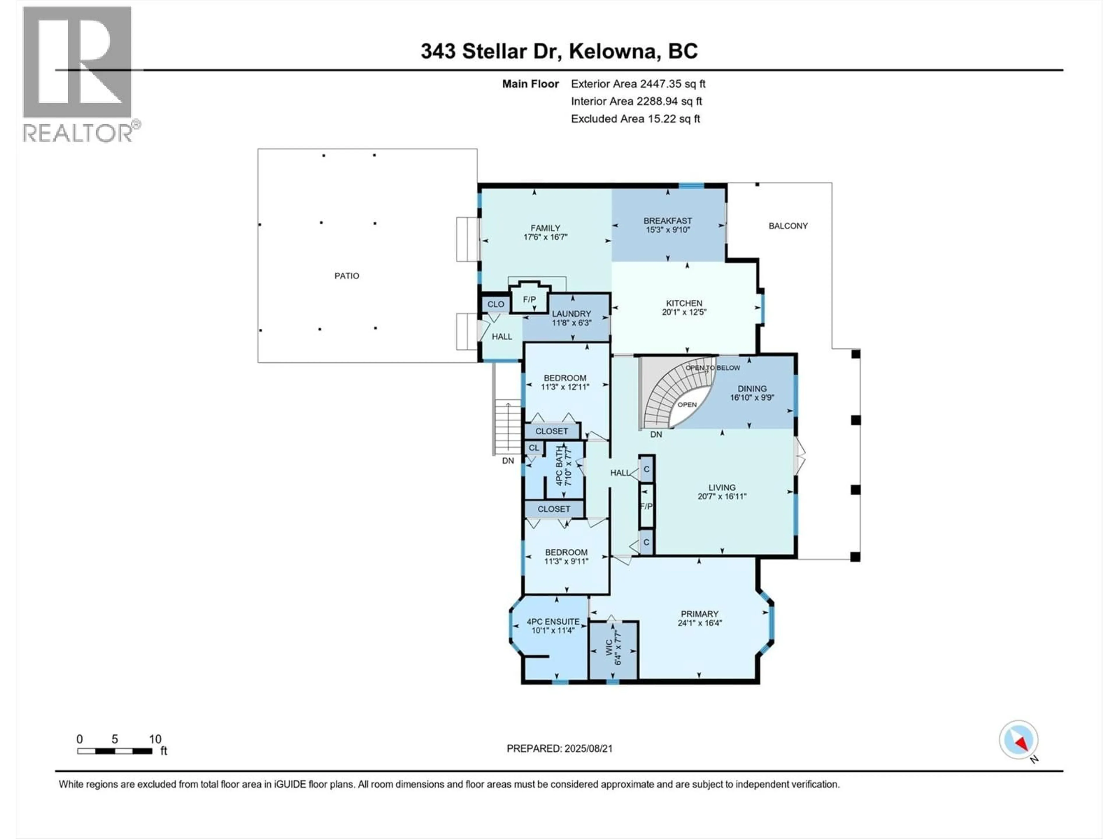Floor plan for 343 STELLAR DRIVE, Kelowna British Columbia V1W4K6