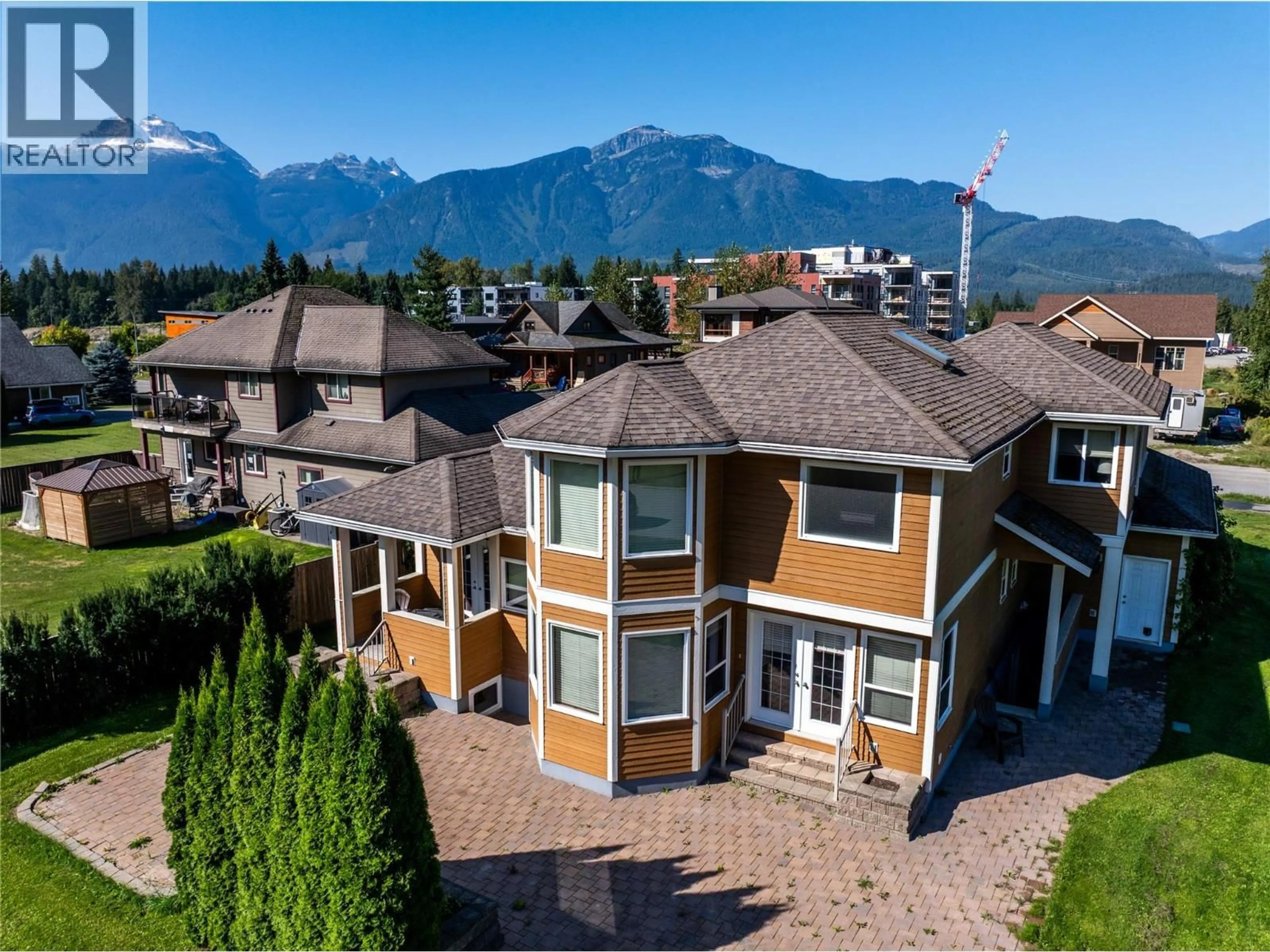 A pic from outside/outdoor area/front of a property/back of a property/a pic from drone, mountain view for 1904 HAY ROAD, Revelstoke British Columbia V0E2S1