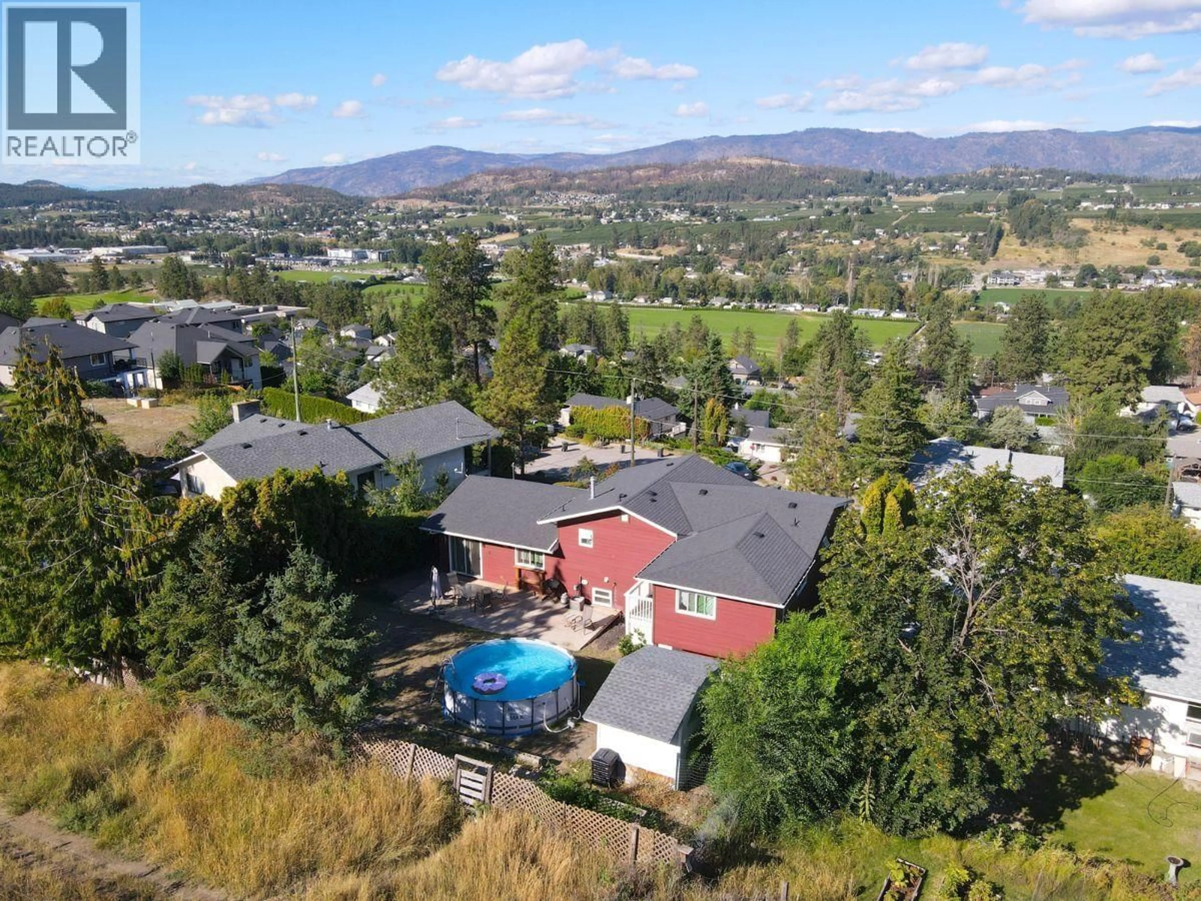 A pic from outside/outdoor area/front of a property/back of a property/a pic from drone, mountain view for 10533 CHERYL ROAD, Lake Country British Columbia V4V1W3