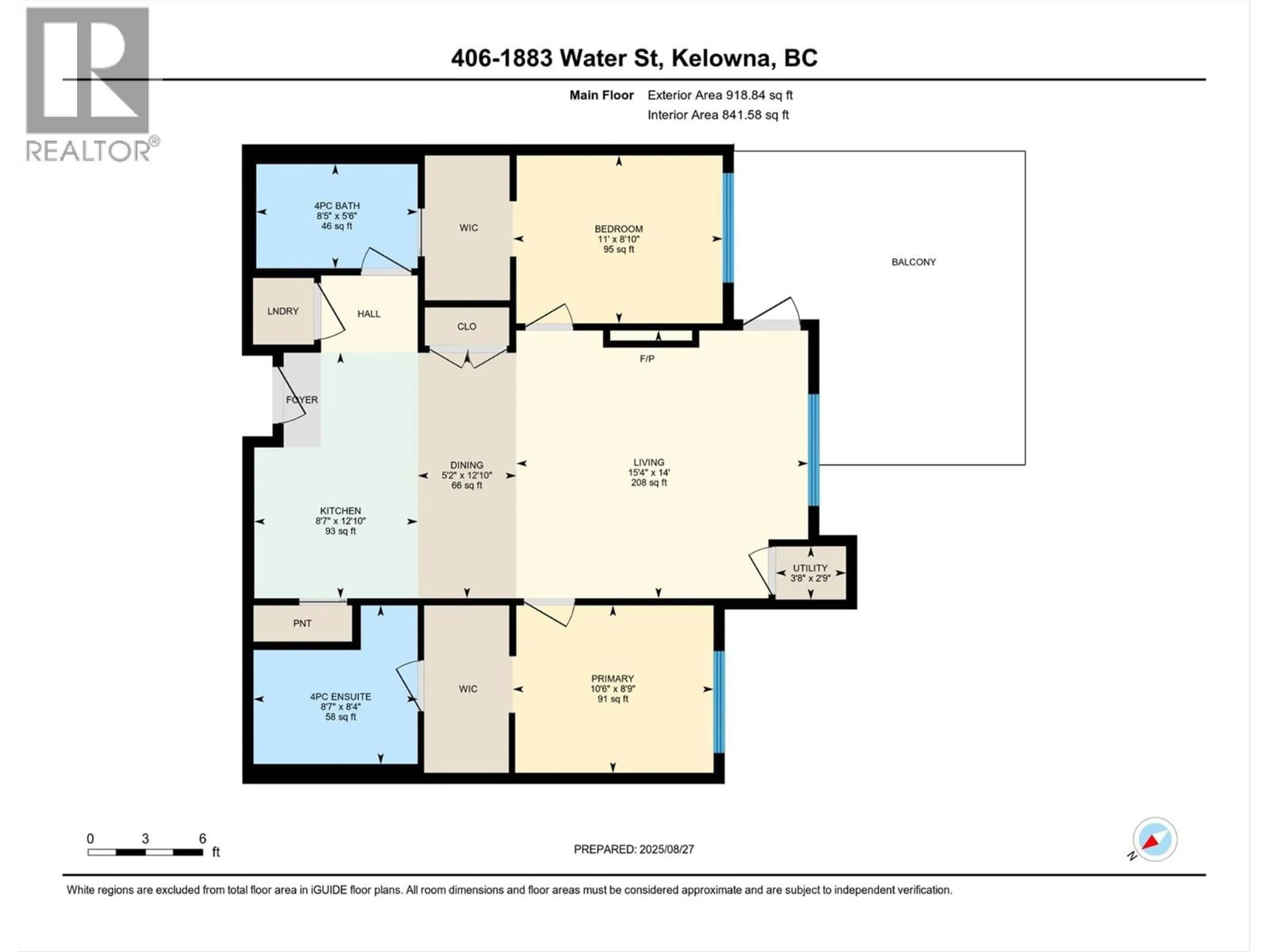 Floor plan for 406 - 1883 WATER STREET, Kelowna British Columbia V1Y1K4