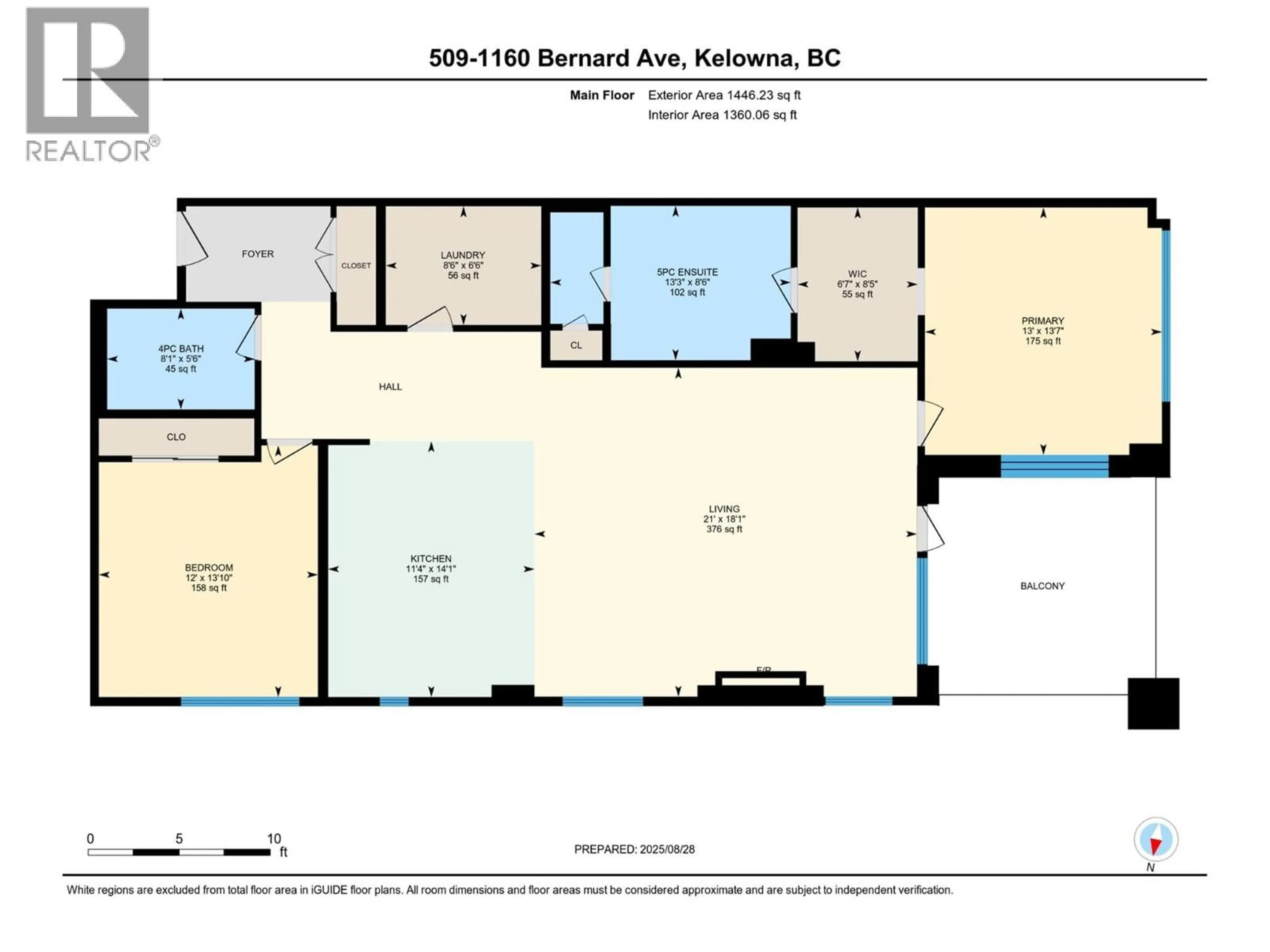 Floor plan for 509 - 1160 BERNARD AVENUE, Kelowna British Columbia V1Y6R2