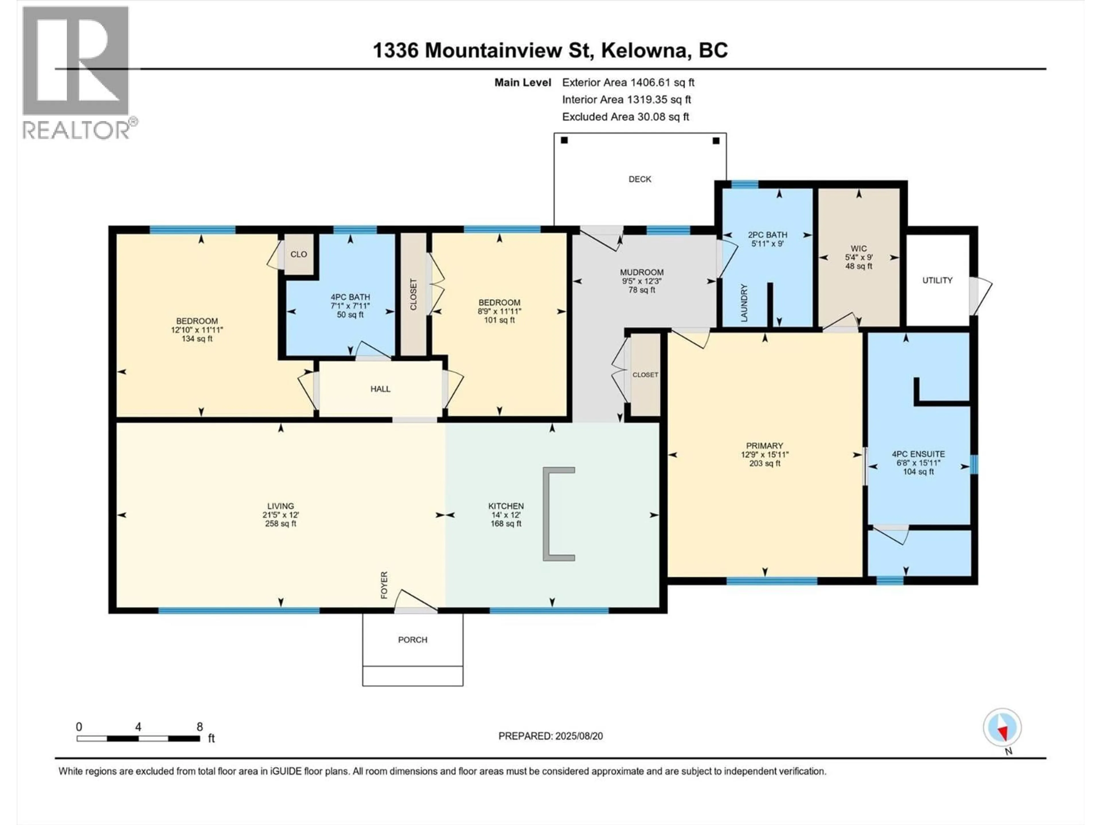 Floor plan for 1336 MOUNTAINVIEW STREET, Kelowna British Columbia V1Y4N3