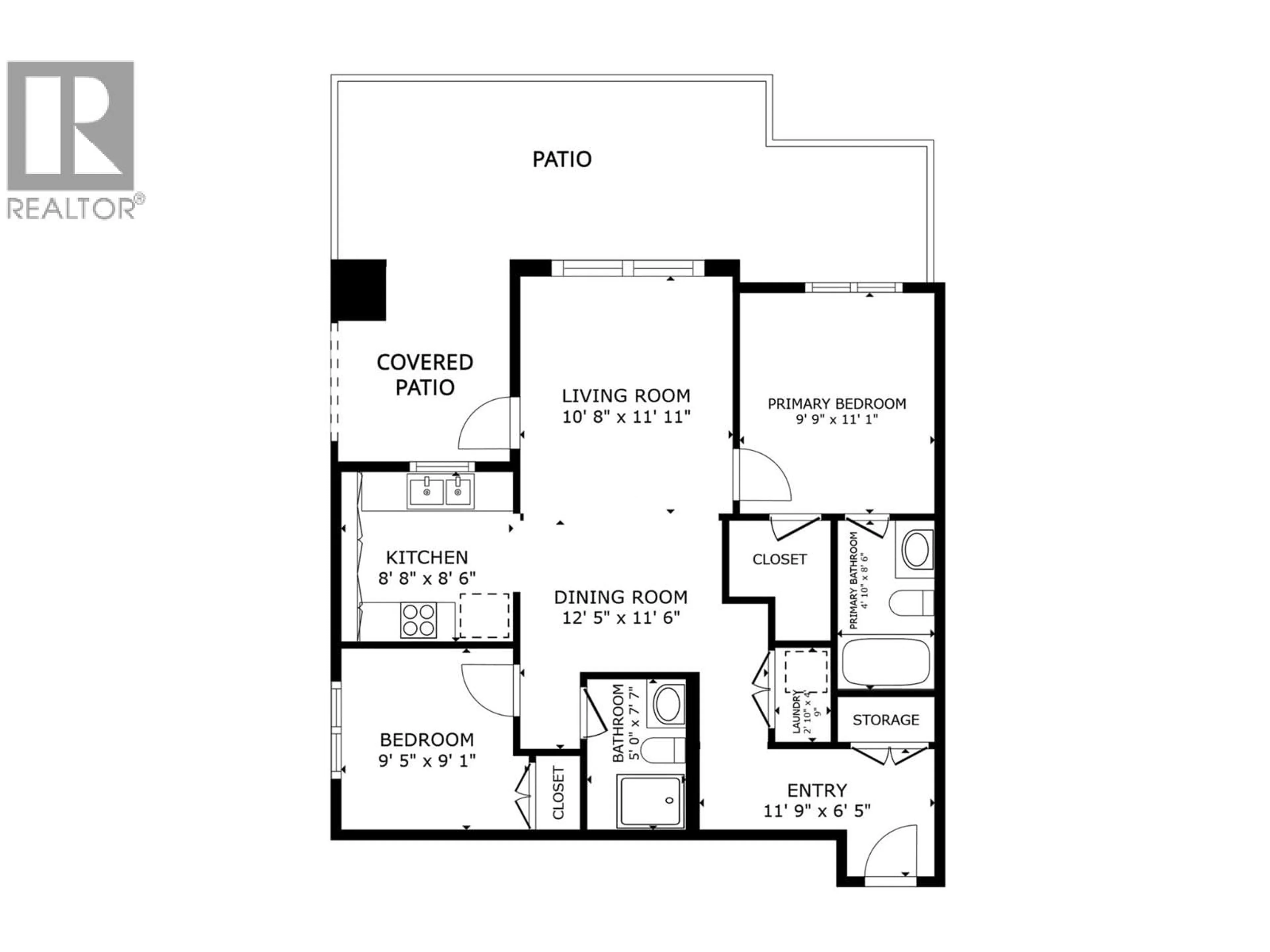 Floor plan for 110 - 1550 DICKSON AVENUE, Kelowna British Columbia V1Y9Y8