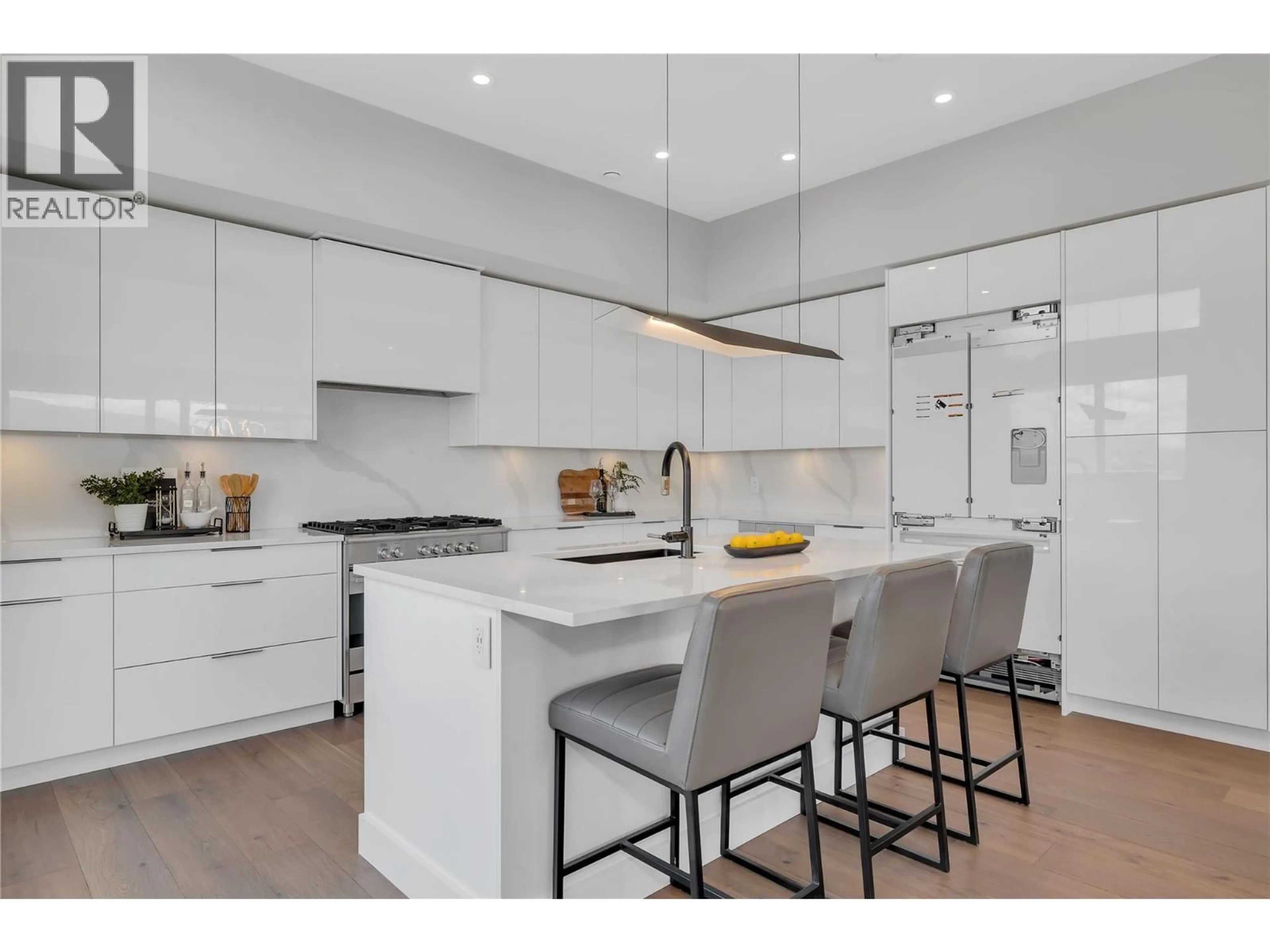 Contemporary kitchen, ceramic/tile floor for 701B - 3634 MISSION SPRINGS DRIVE, Kelowna British Columbia V1W5L1