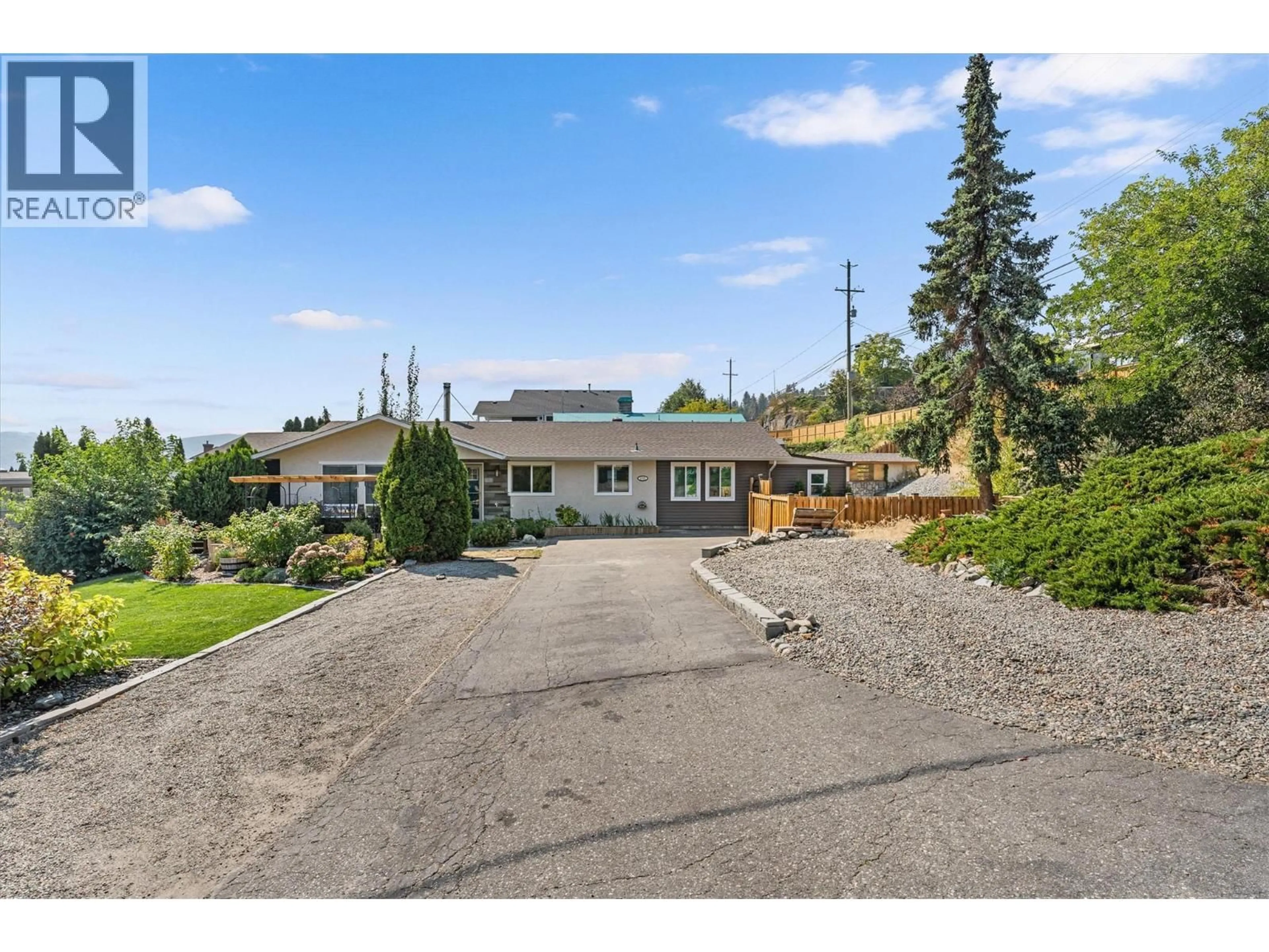 A pic from outside/outdoor area/front of a property/back of a property/a pic from drone, street for 3702 BEACH AVENUE, Peachland British Columbia V0H1X0