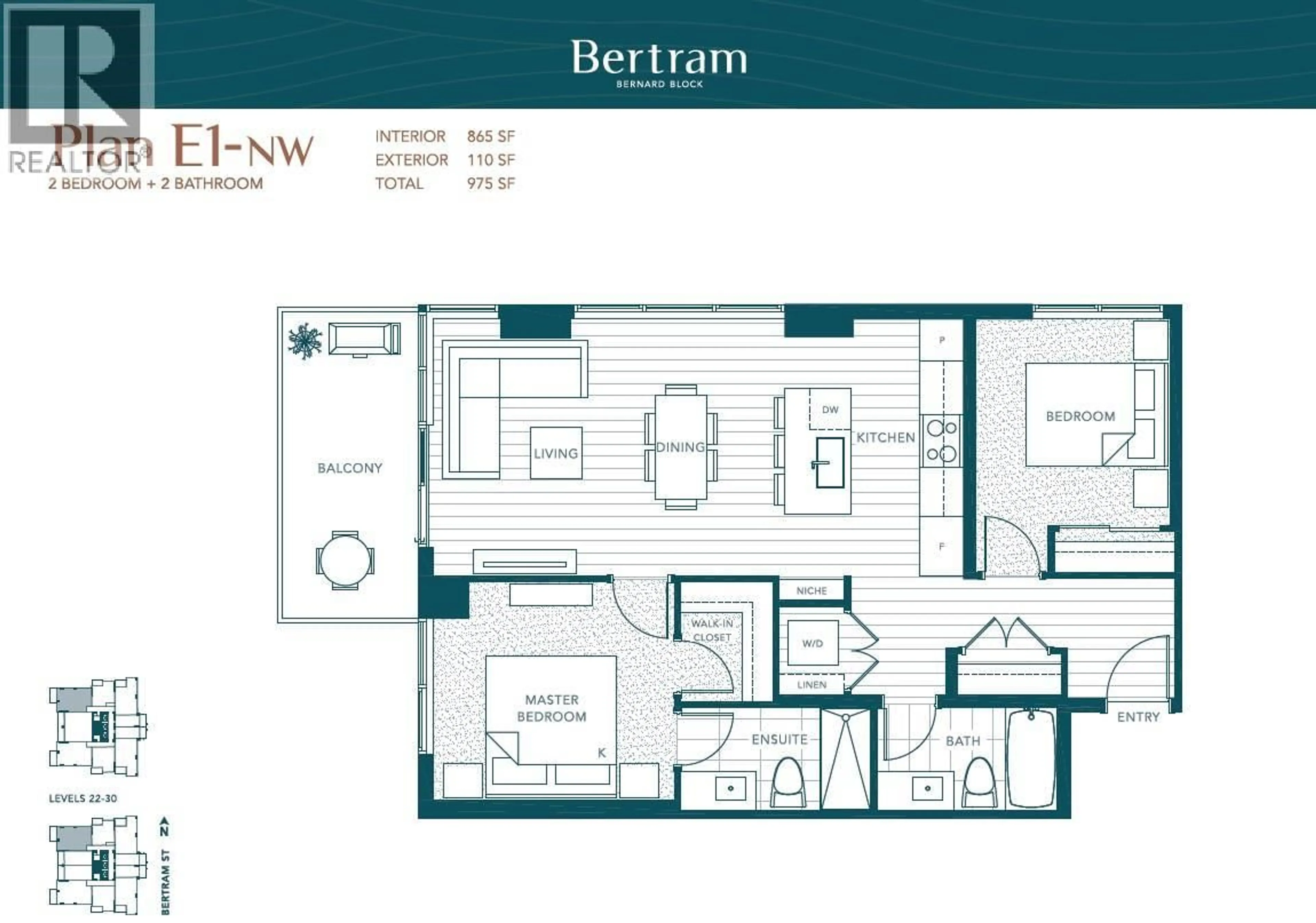 Floor plan for 2910 - 1488 BERTRAM STREET, Kelowna British Columbia V1Y6P2
