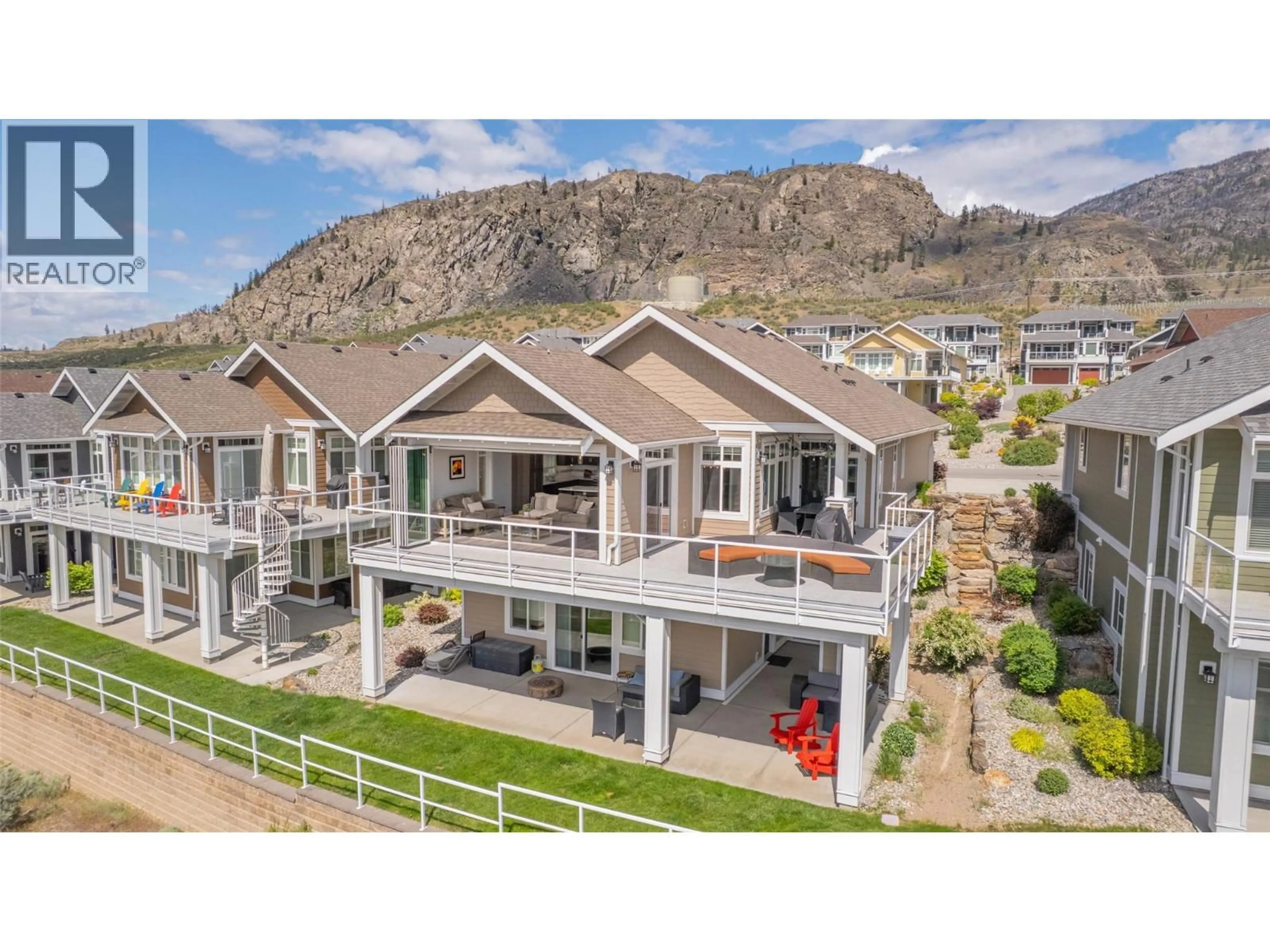 A pic from outside/outdoor area/front of a property/back of a property/a pic from drone, mountain view for 180 - 2450 RADIO TOWER ROAD, Oliver British Columbia V0H1T1