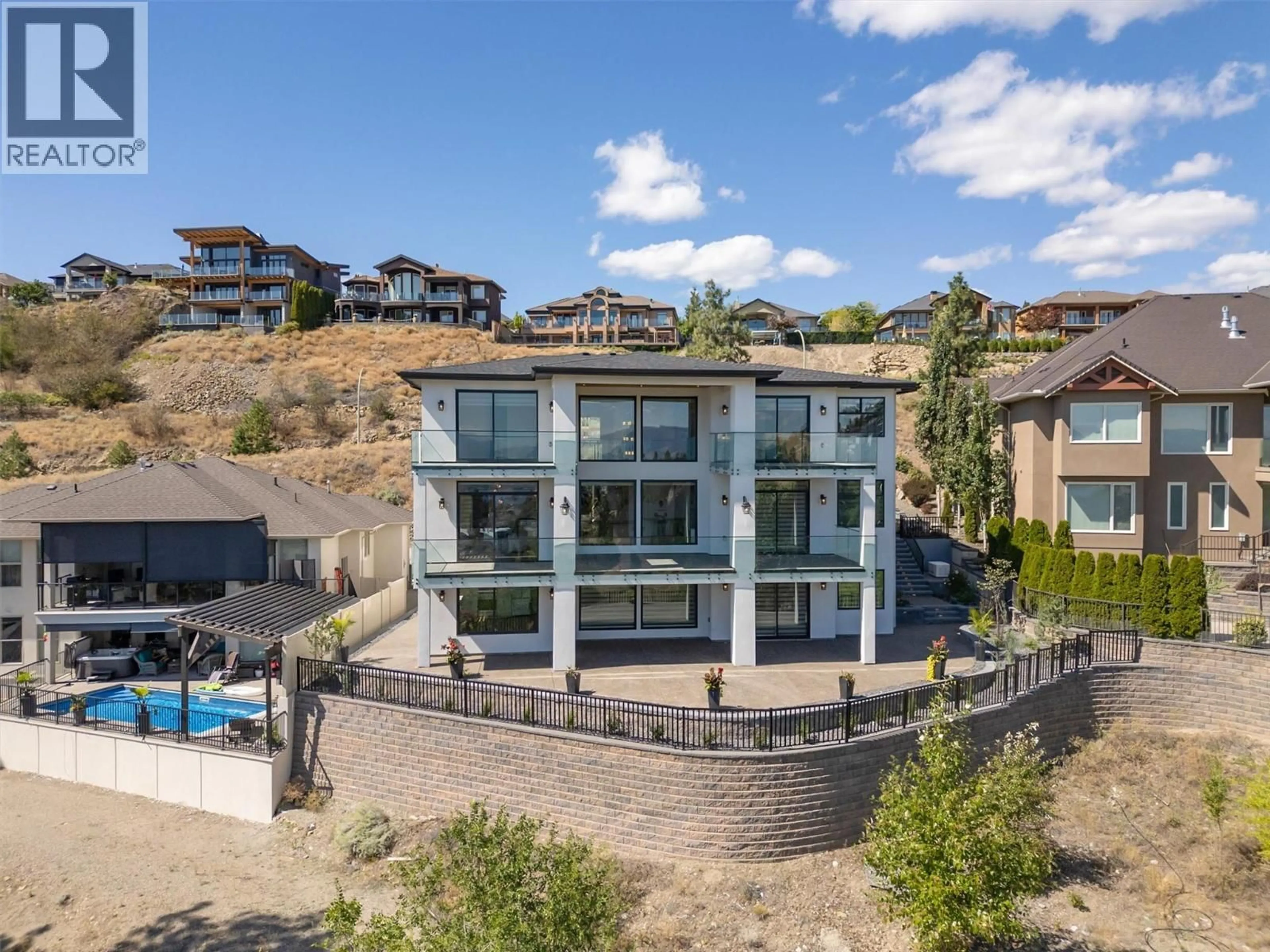 A pic from outside/outdoor area/front of a property/back of a property/a pic from drone, water/lake/river/ocean view for 1511 VINEYARD DRIVE, West Kelowna British Columbia V4T2Y7