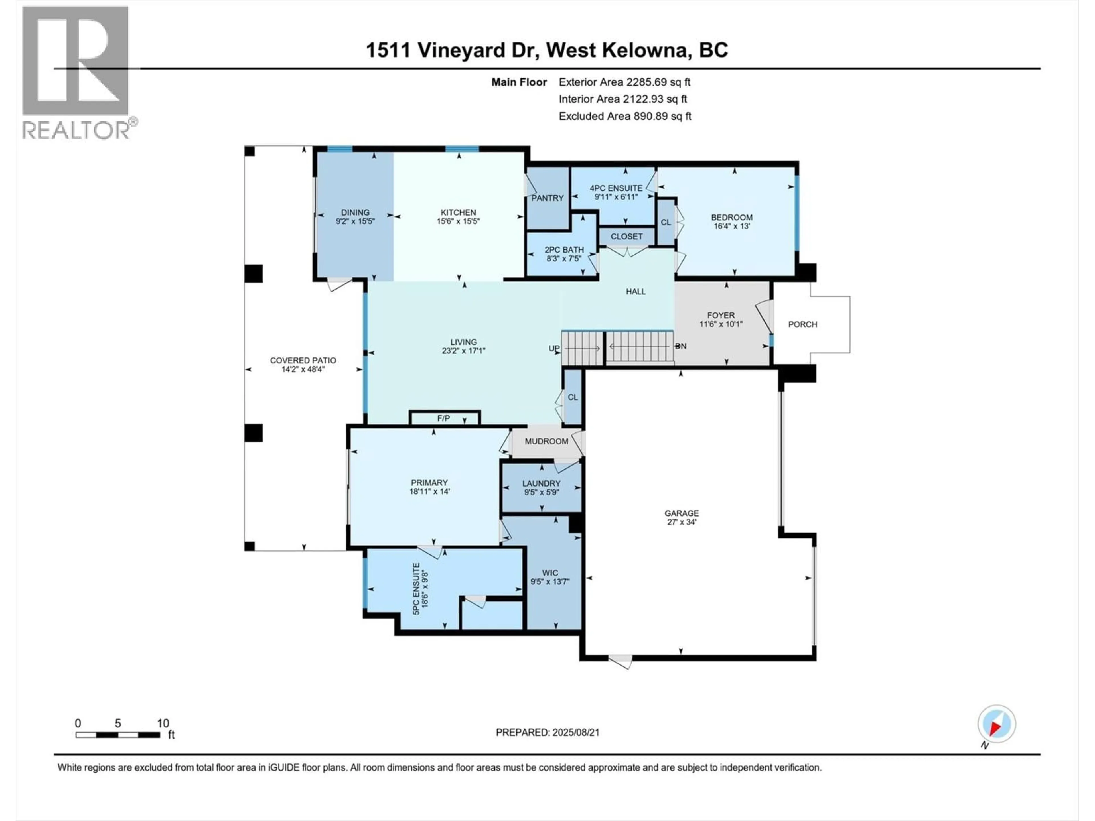 Floor plan for 1511 VINEYARD DRIVE, West Kelowna British Columbia V4T2Y7