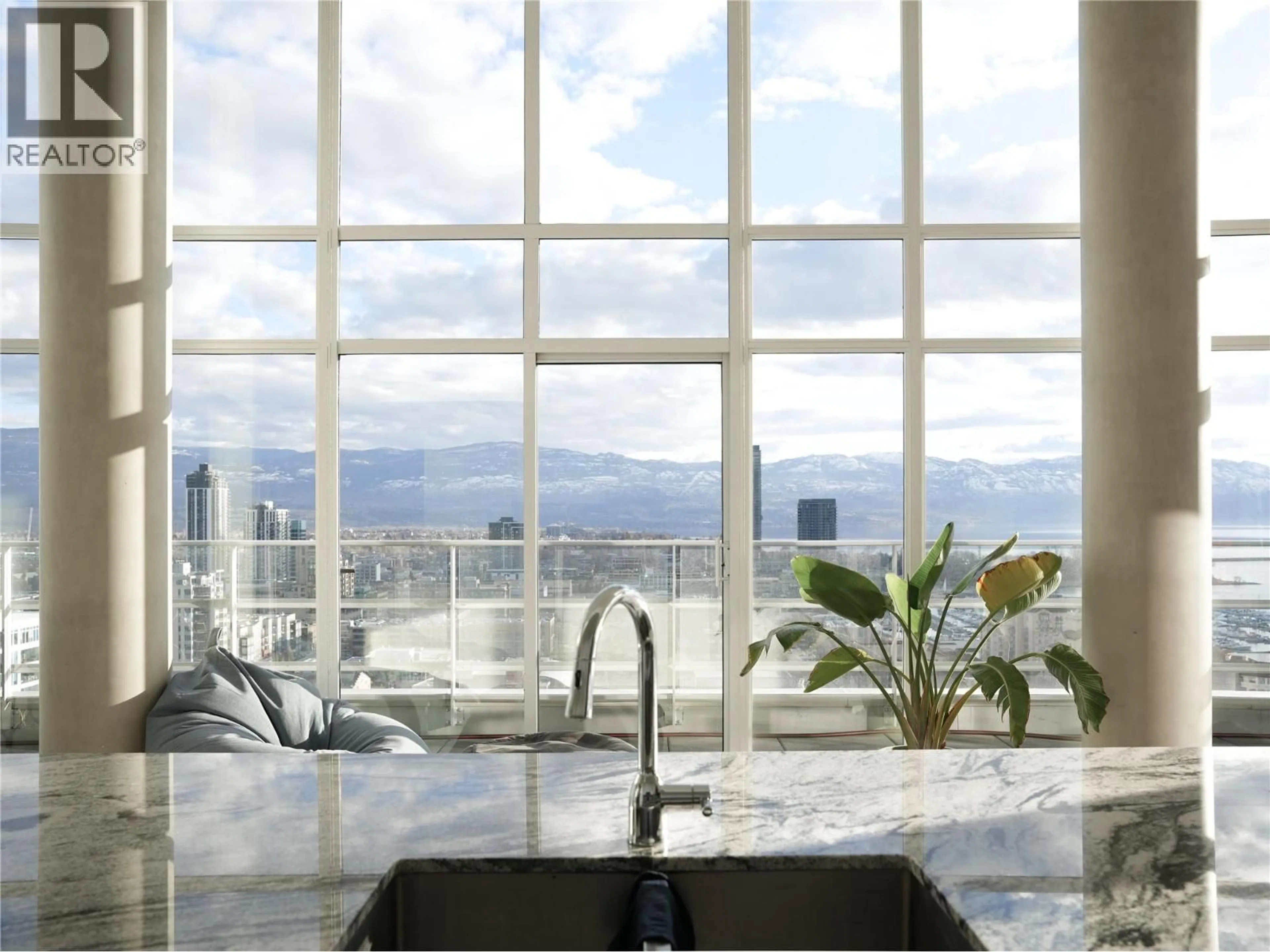 Contemporary kitchen, ceramic/tile floor for 2101 - 1151 SUNSET DRIVE, Kelowna British Columbia V1Y0G2