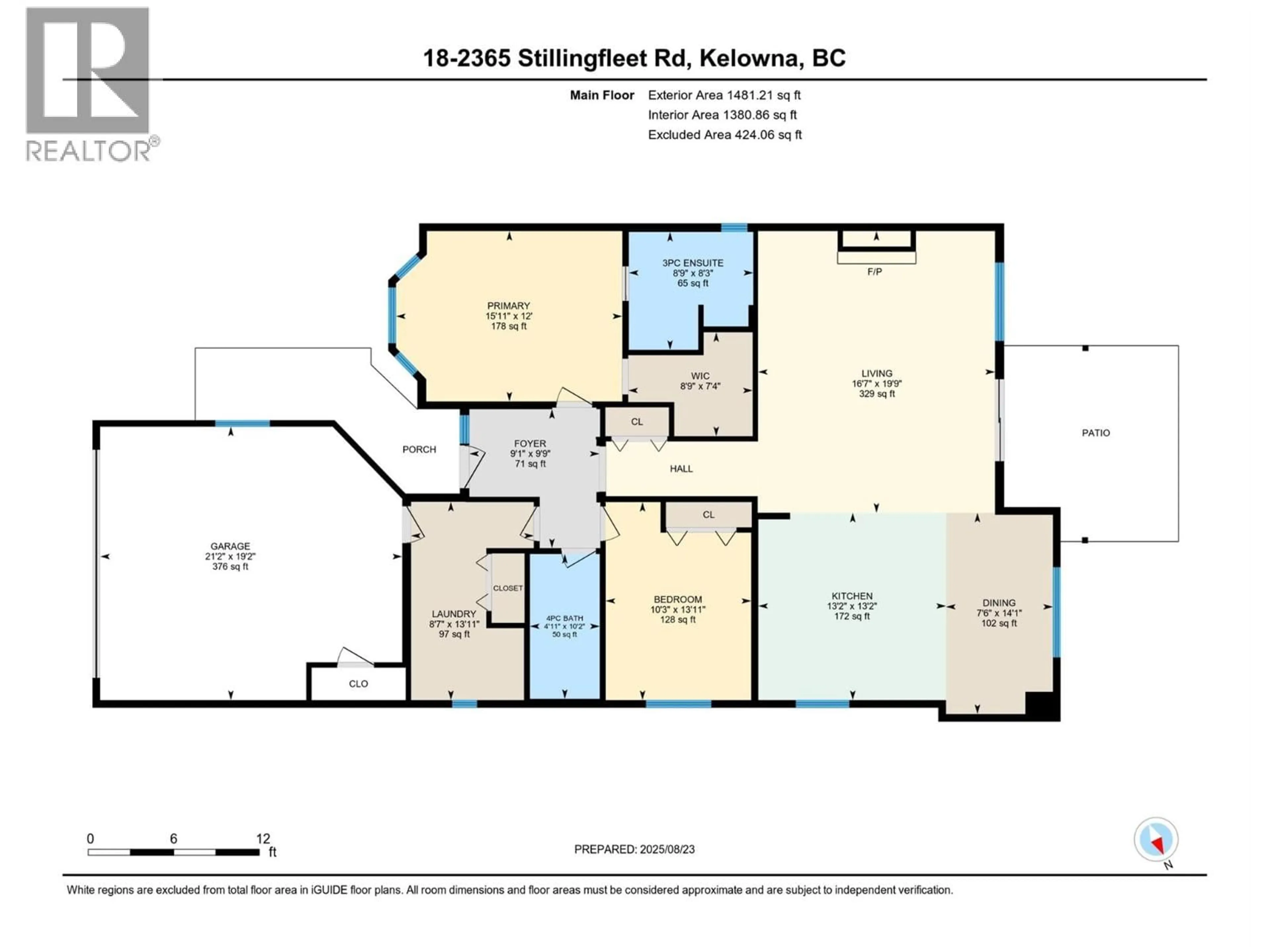 Floor plan for 18 - 2365 STILLINGFLEET ROAD, Kelowna British Columbia V1W4X5