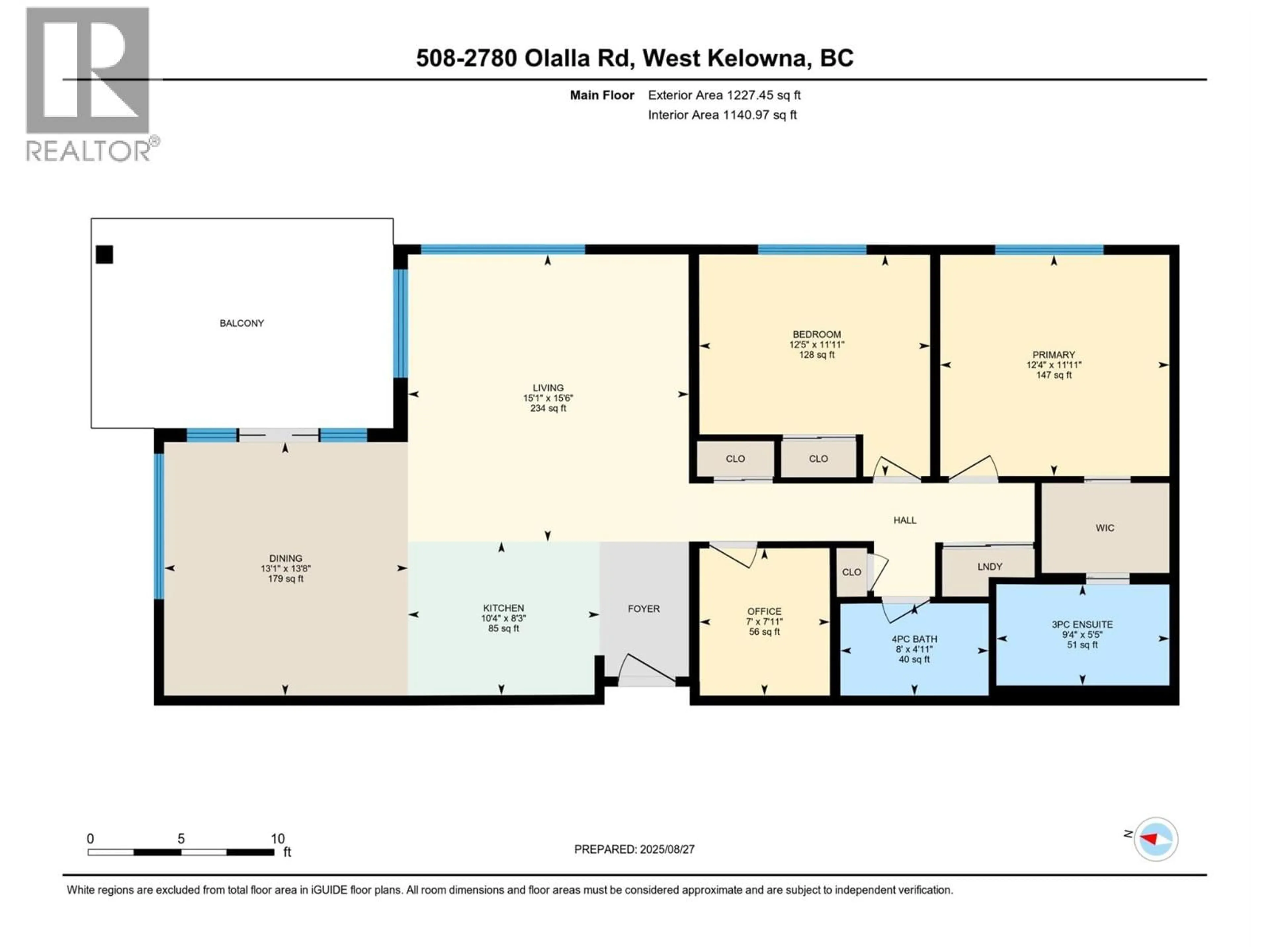 Floor plan for 508 - 2780 OLALLA ROAD, West Kelowna British Columbia V1Z2A9