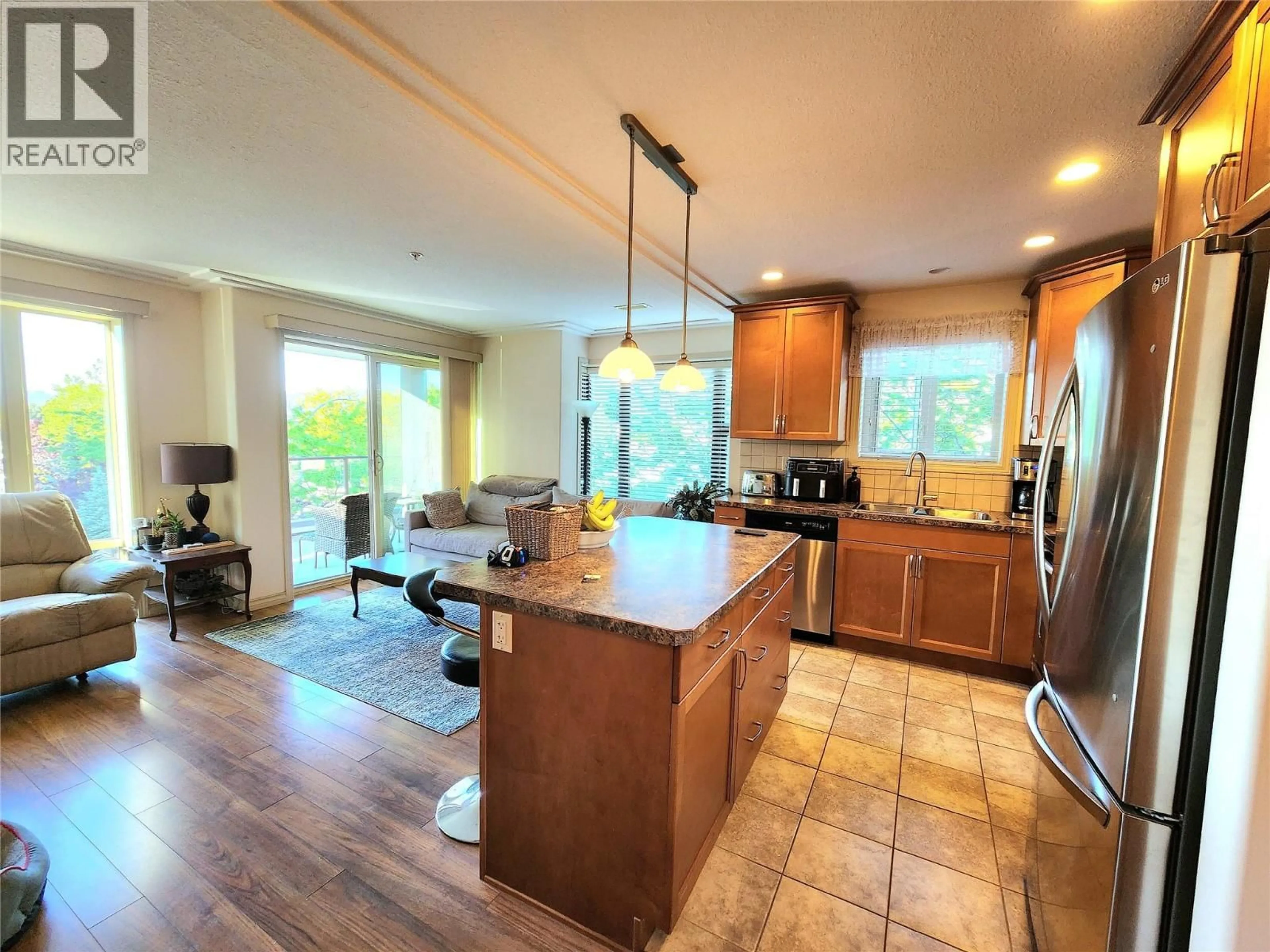 Open concept kitchen, ceramic/tile floor for 302 - 2125 ATKINSON STREET, Penticton British Columbia V2A9E6