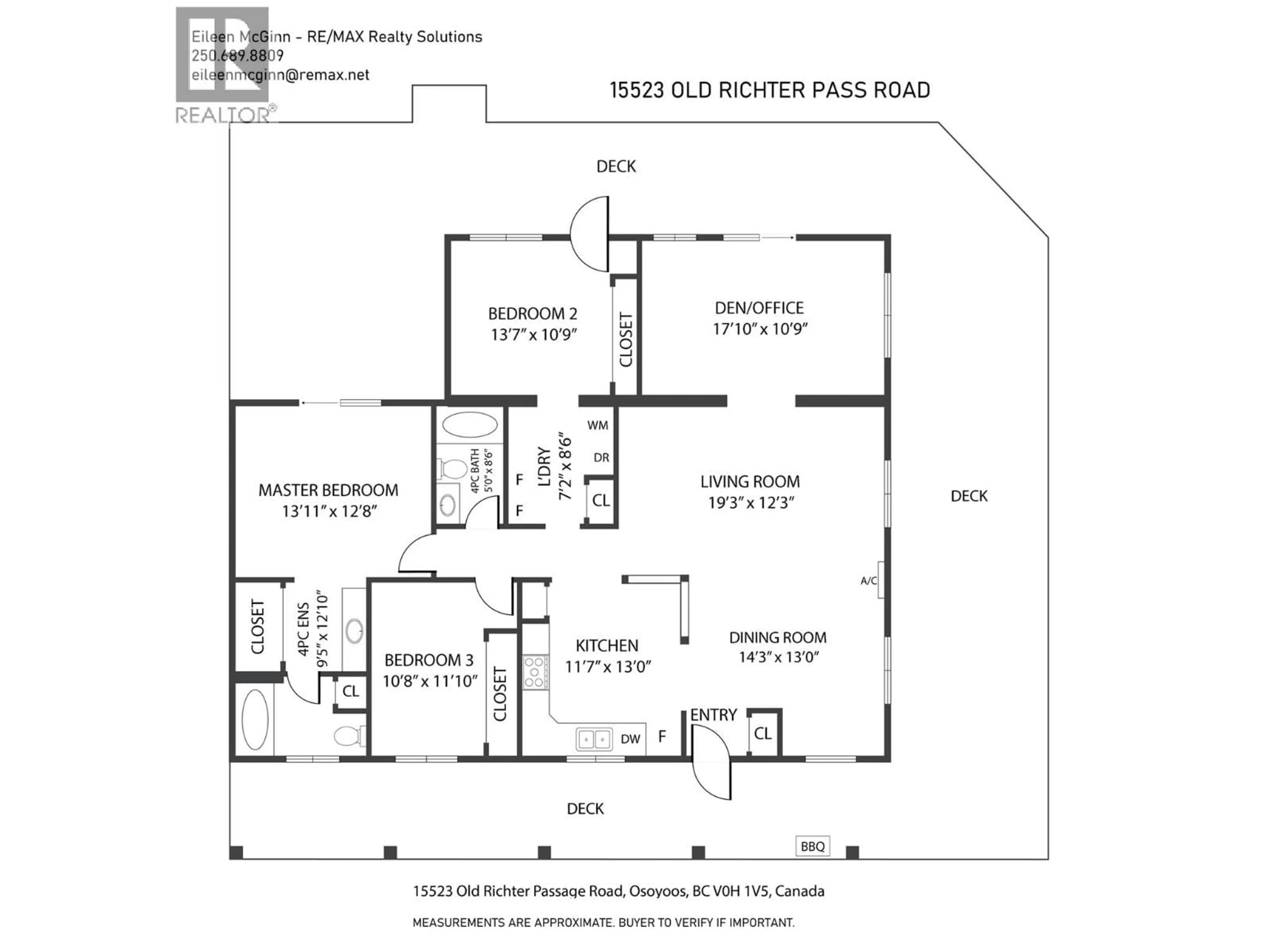 Floor plan for 15523 OLD RICHTER PASS ROAD, Osoyoos British Columbia V0H1V5