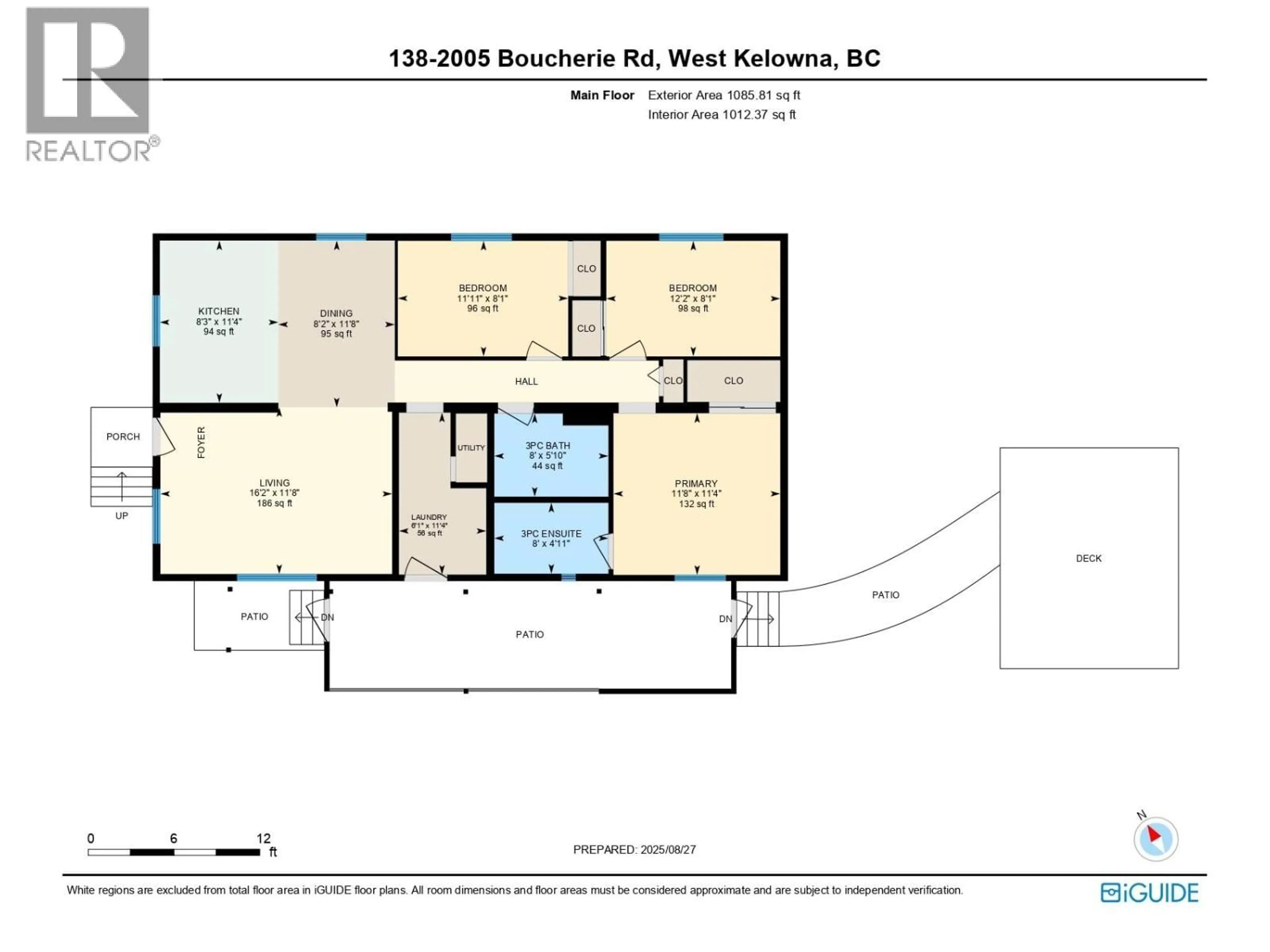 Floor plan for 138 - 2005 BOUCHERIE ROAD, West Kelowna British Columbia V4T1R4