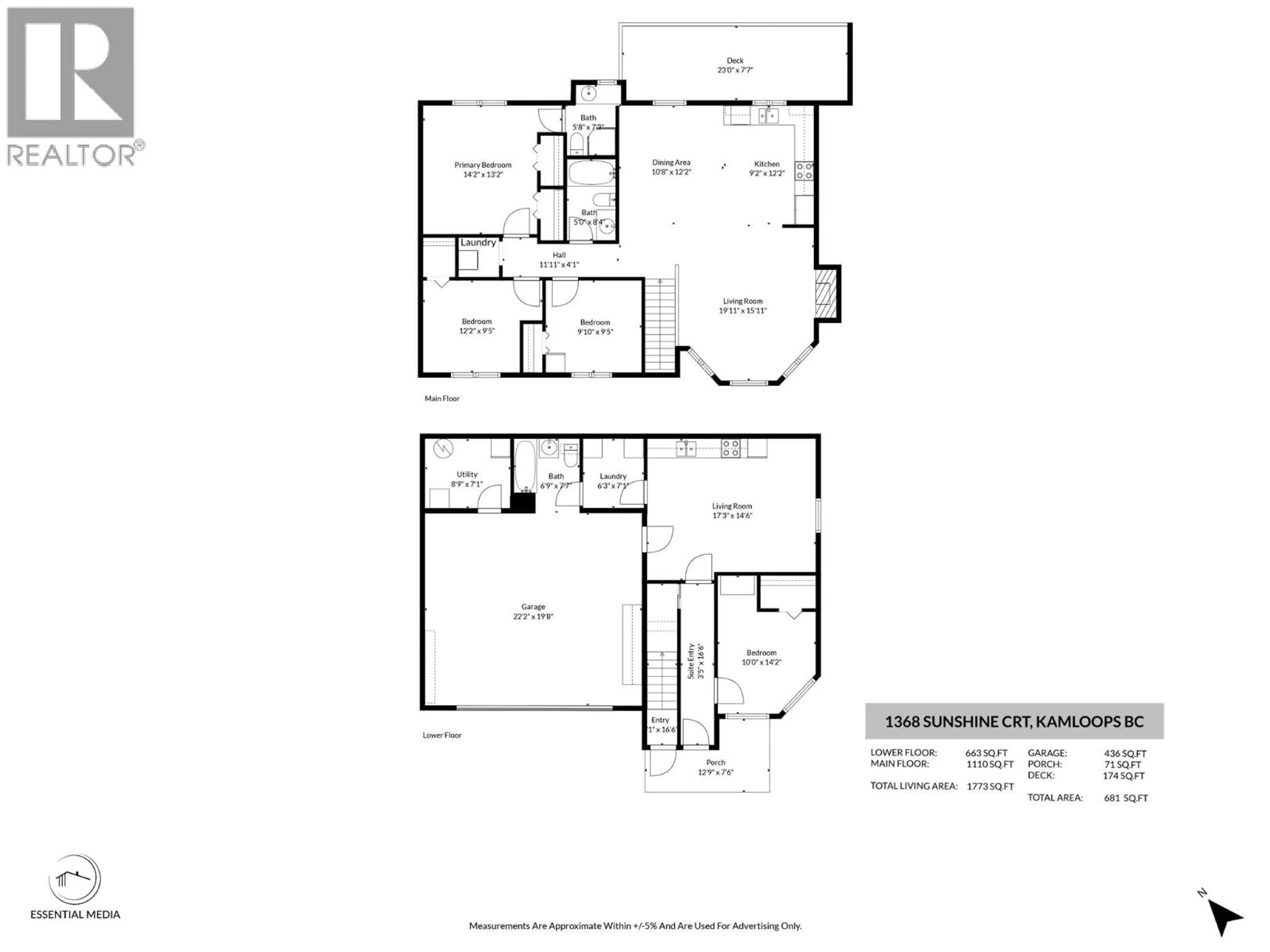 Floor plan for 1368 SUNSHINE COURT, Kamloops British Columbia V2E2P9