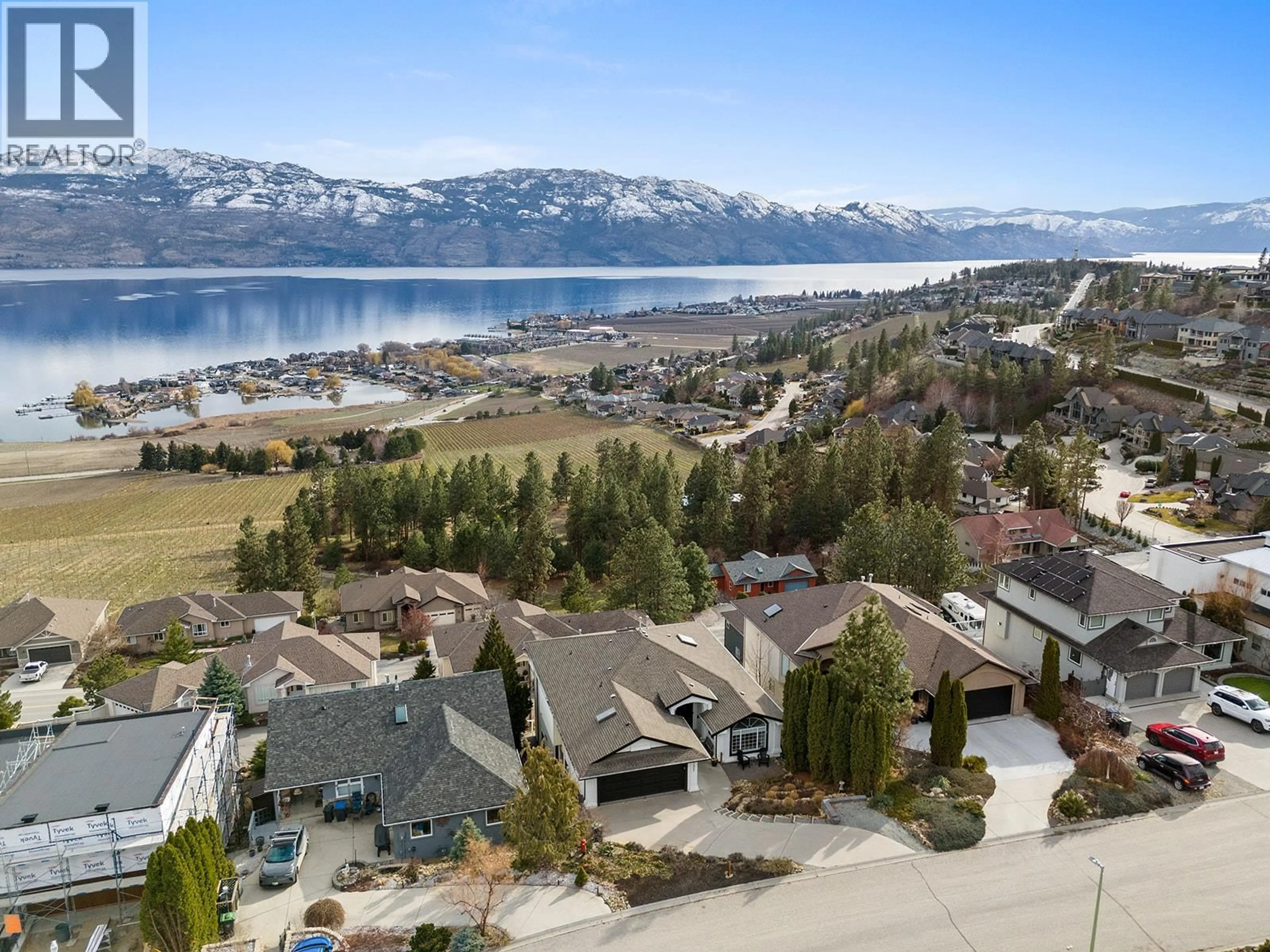 A pic from outside/outdoor area/front of a property/back of a property/a pic from drone, water/lake/river/ocean view for 1405 MENU ROAD, West Kelowna British Columbia V4T2R9