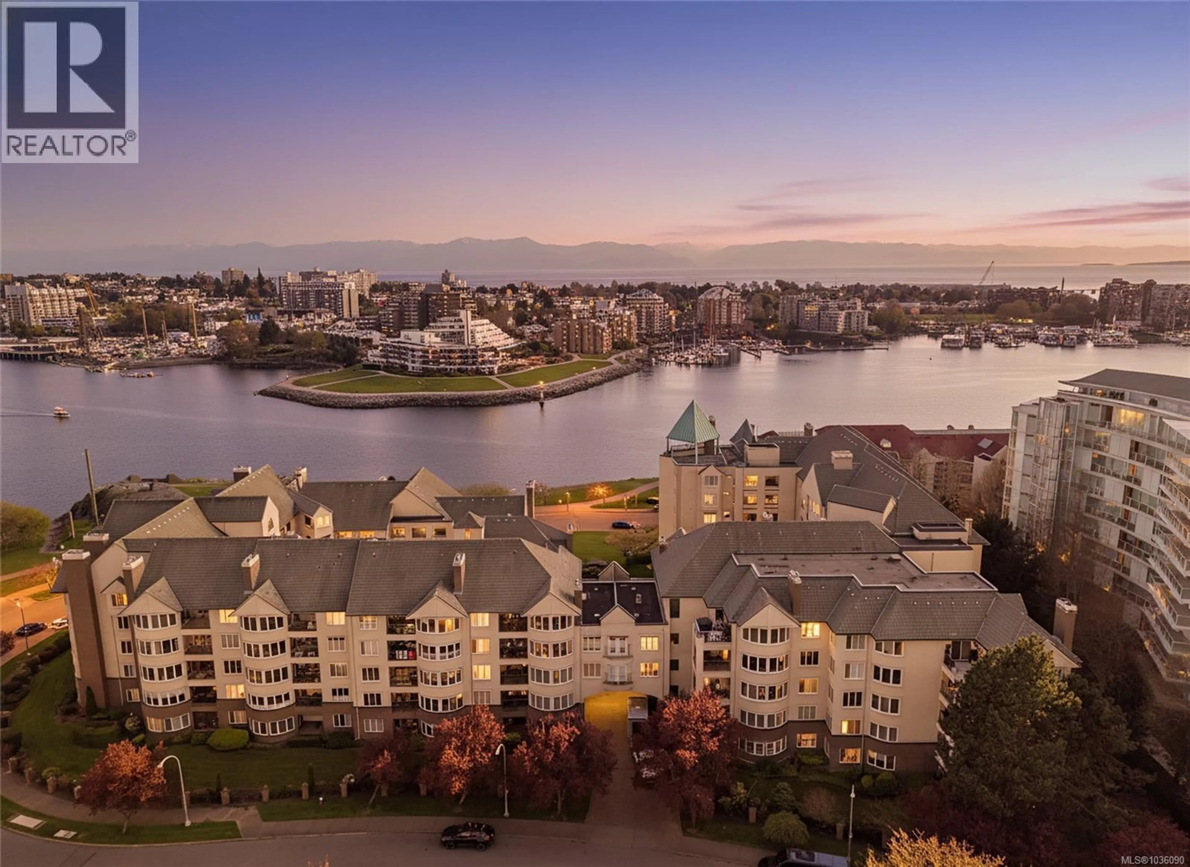 A pic from outside/outdoor area/front of a property/back of a property/a pic from drone, water/lake/river/ocean view for 409 - 50 SONGHEES ROAD, Victoria British Columbia V9A7J4