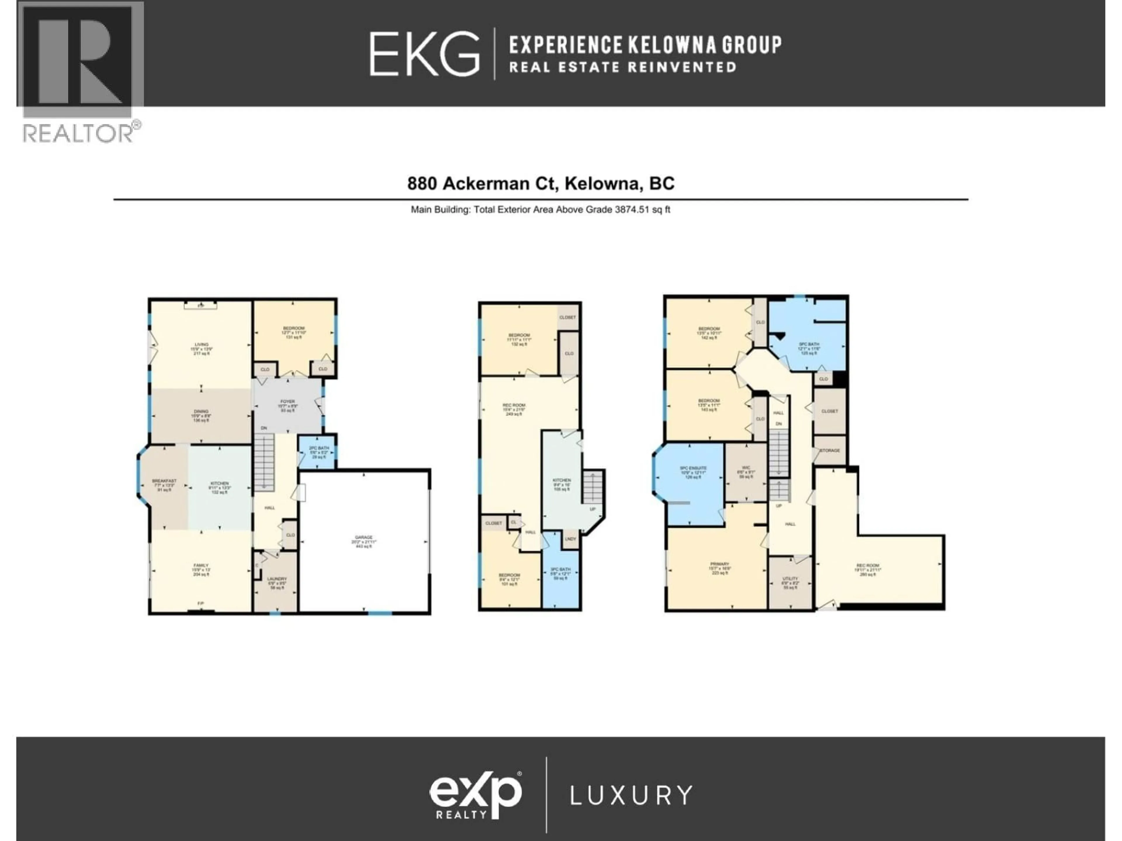 Floor plan for 880 ACKERMAN COURT, Kelowna British Columbia V1X7L2