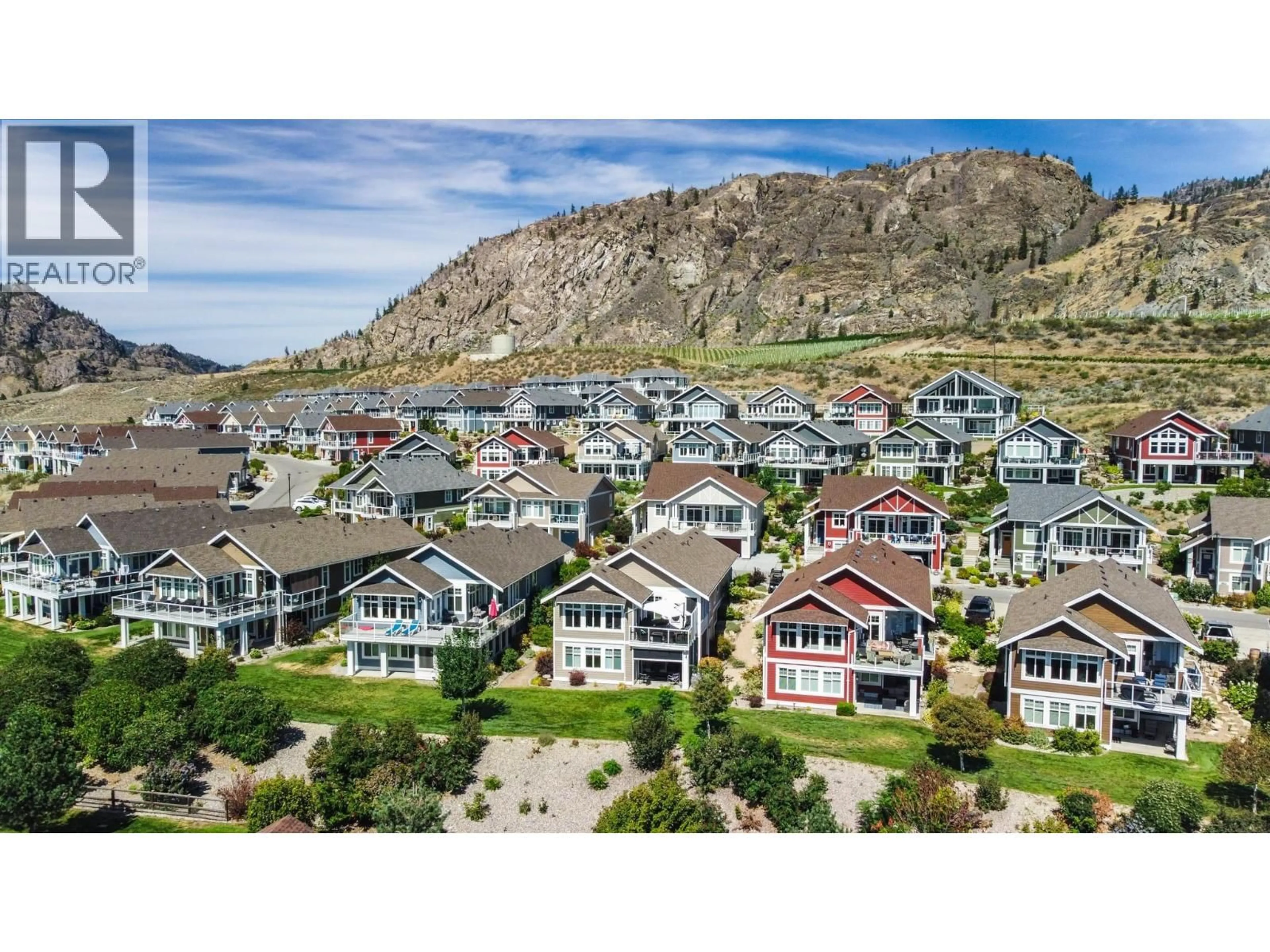 A pic from outside/outdoor area/front of a property/back of a property/a pic from drone, mountain view for 202 - 2450 RADIO TOWER ROAD, Oliver British Columbia V0H1T1