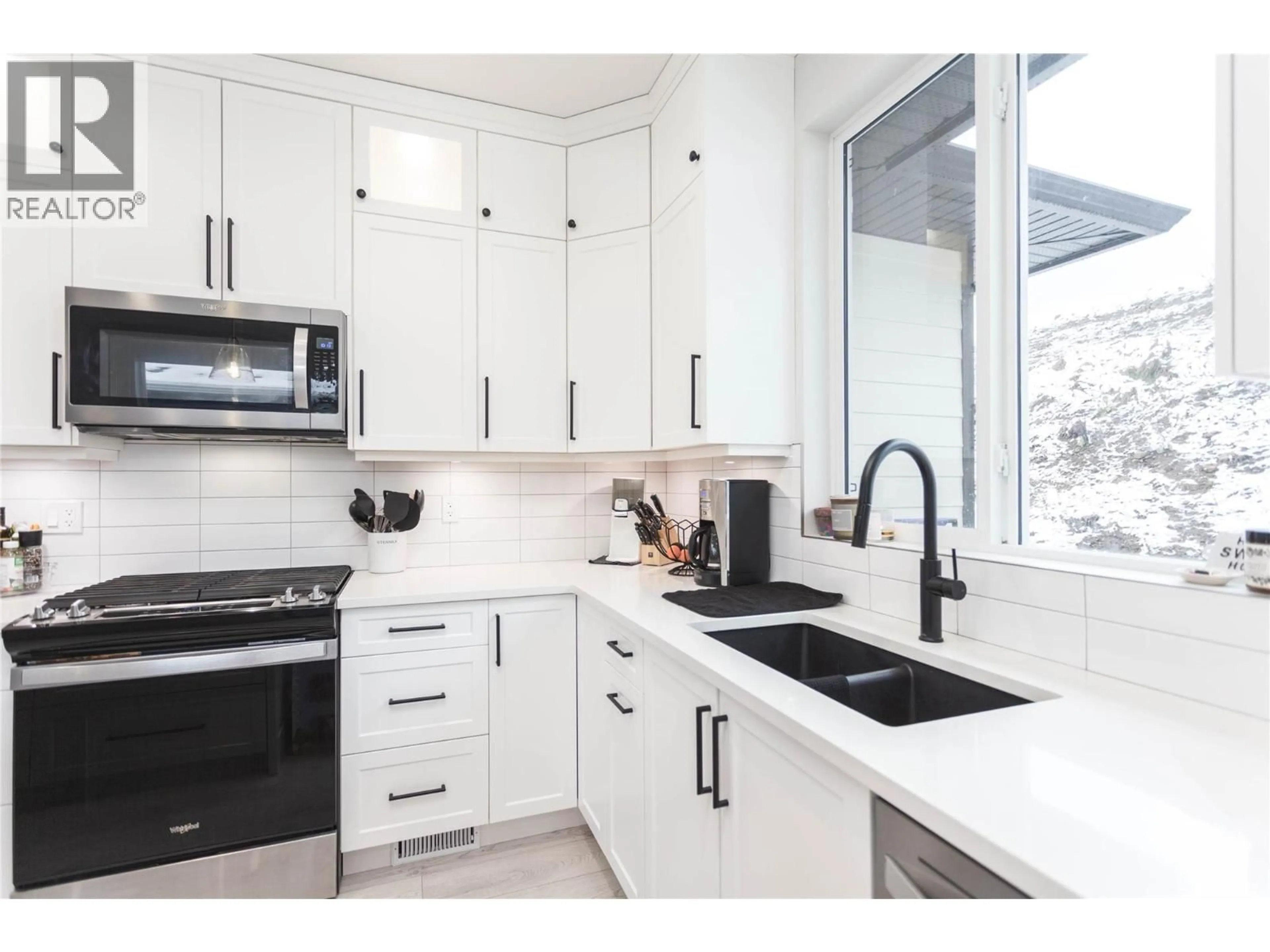 Contemporary kitchen, ceramic/tile floor for 2720 CEDAR RIDGE STREET, Lumby British Columbia V0E2G5