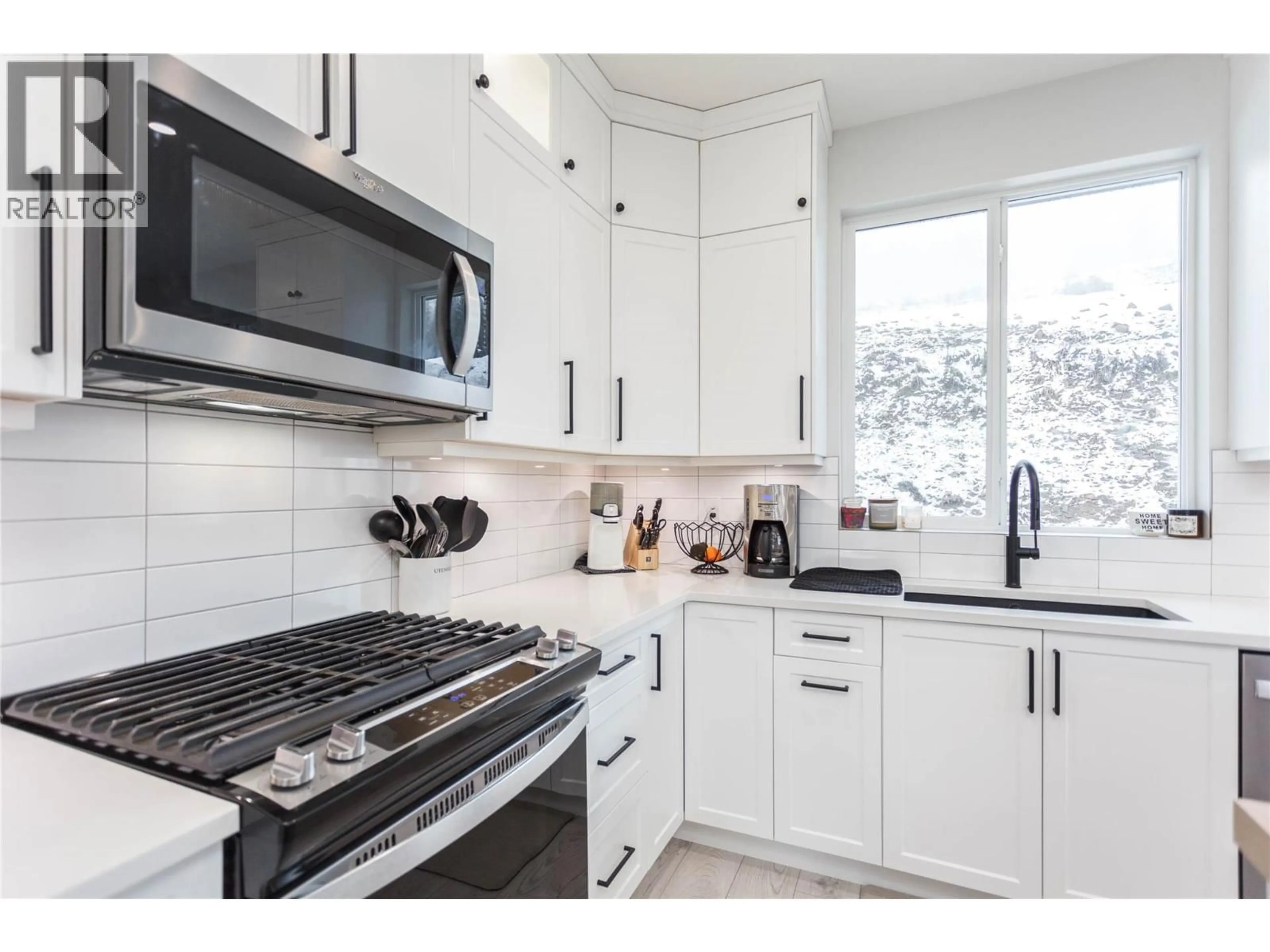 Contemporary kitchen, ceramic/tile floor for 2720 CEDAR RIDGE STREET, Lumby British Columbia V0E2G5