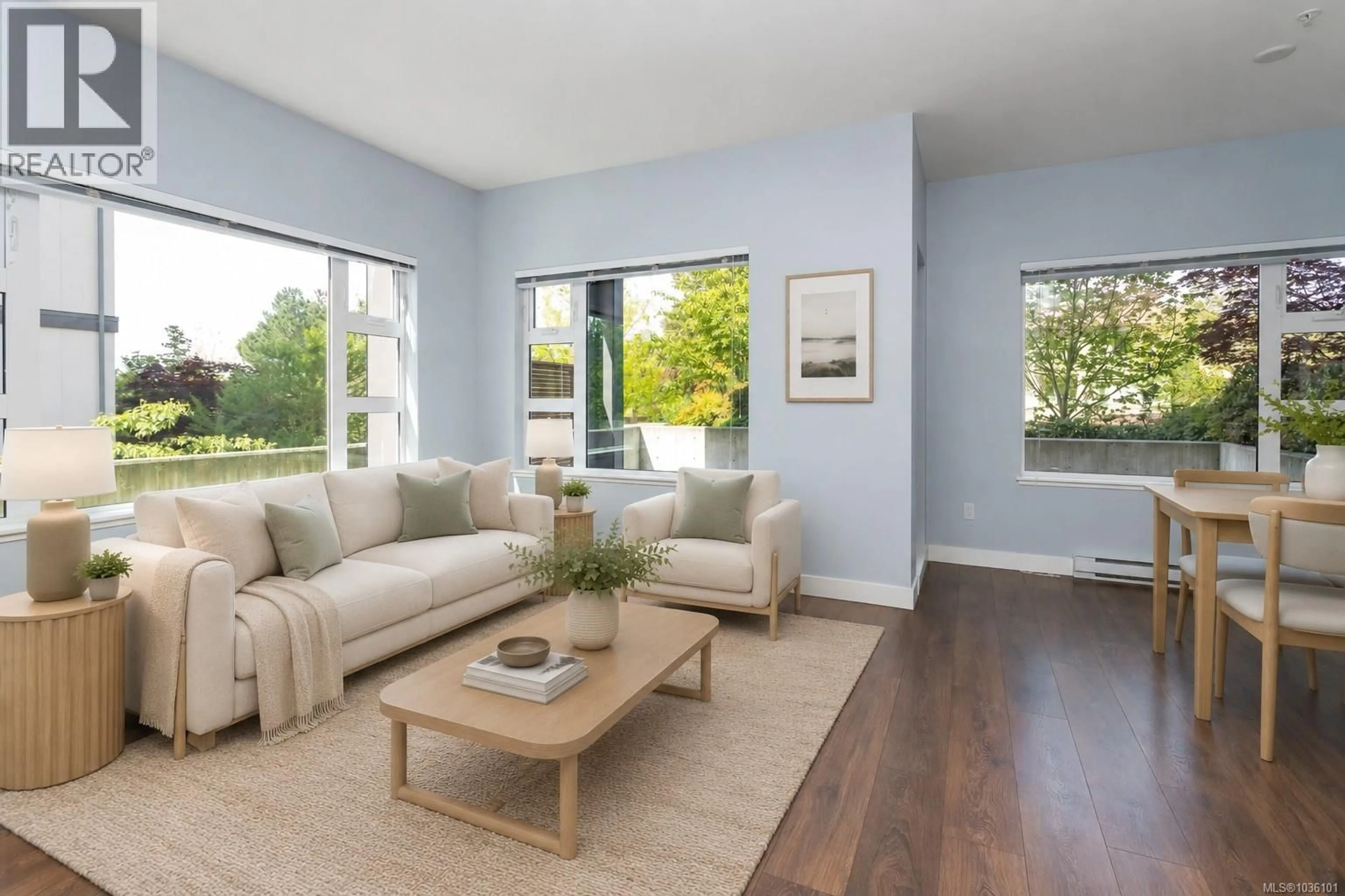 Living room with furniture, unknown for 102 - 3333 GLASGOW AVENUE, Saanich British Columbia V8X1M5