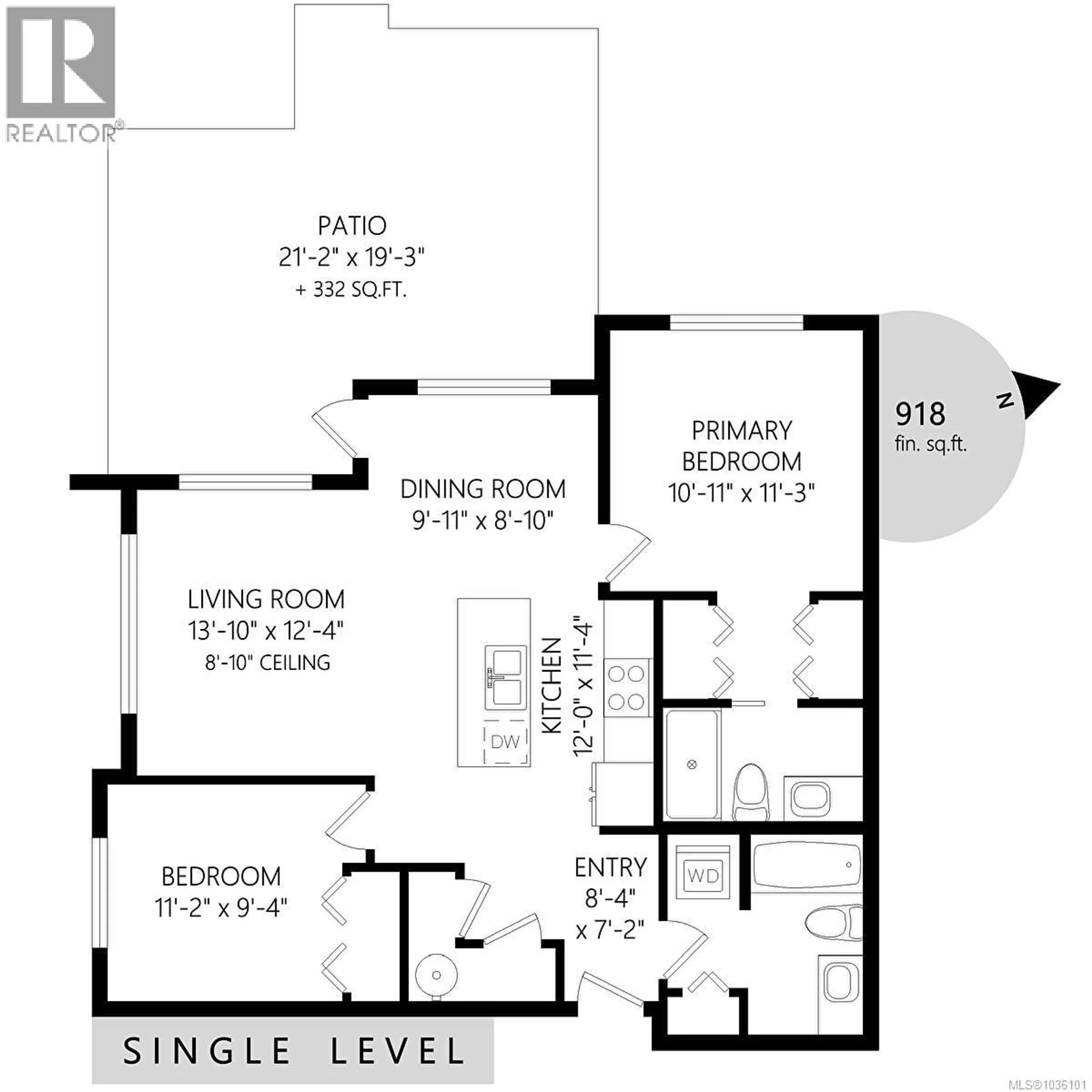Floor plan for 102 - 3333 GLASGOW AVENUE, Saanich British Columbia V8X1M5