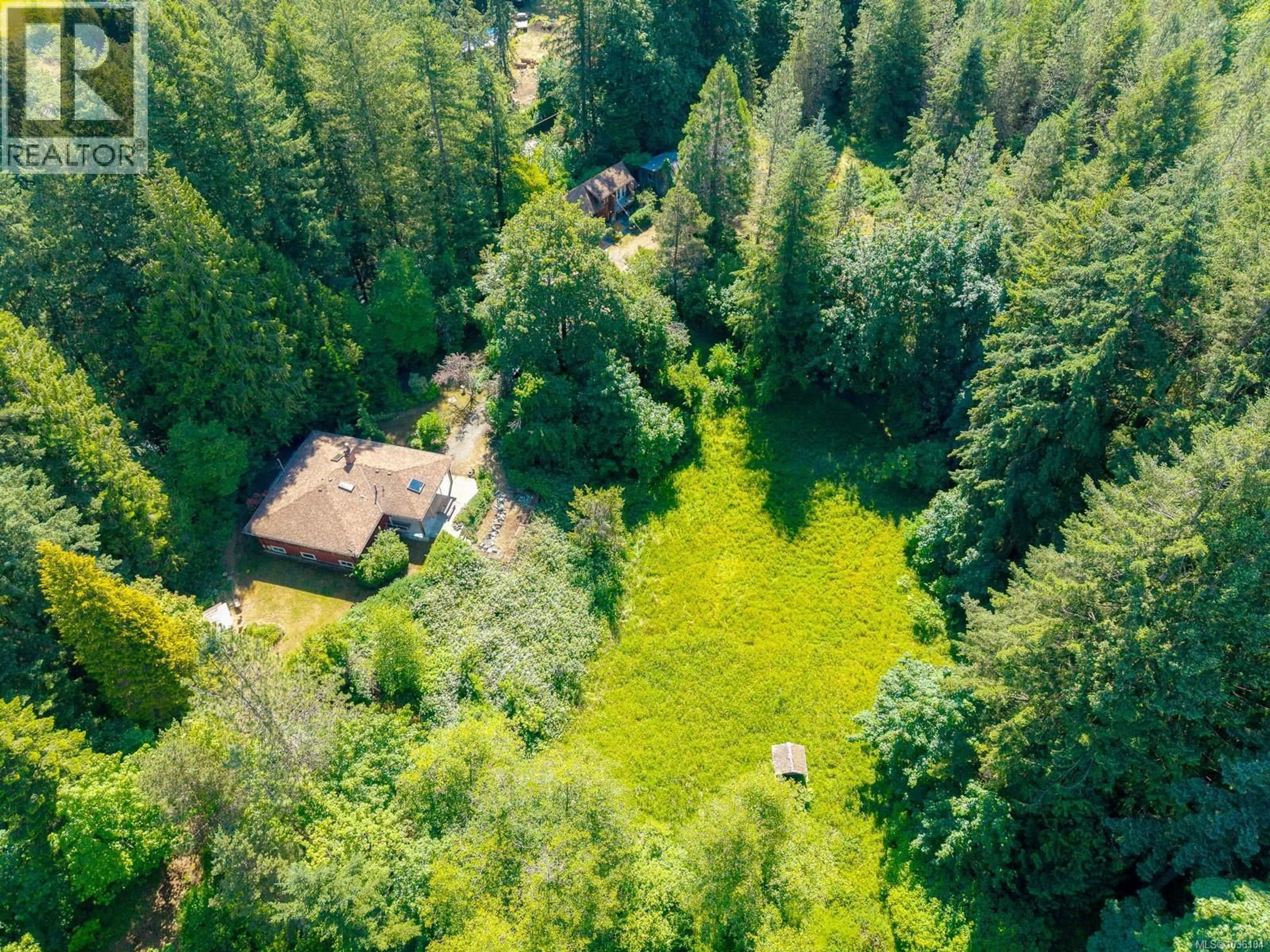 A pic from outside/outdoor area/front of a property/back of a property/a pic from drone, forest/trees view for 4386 RIVERSIDE ROAD, Duncan British Columbia V9L4W4