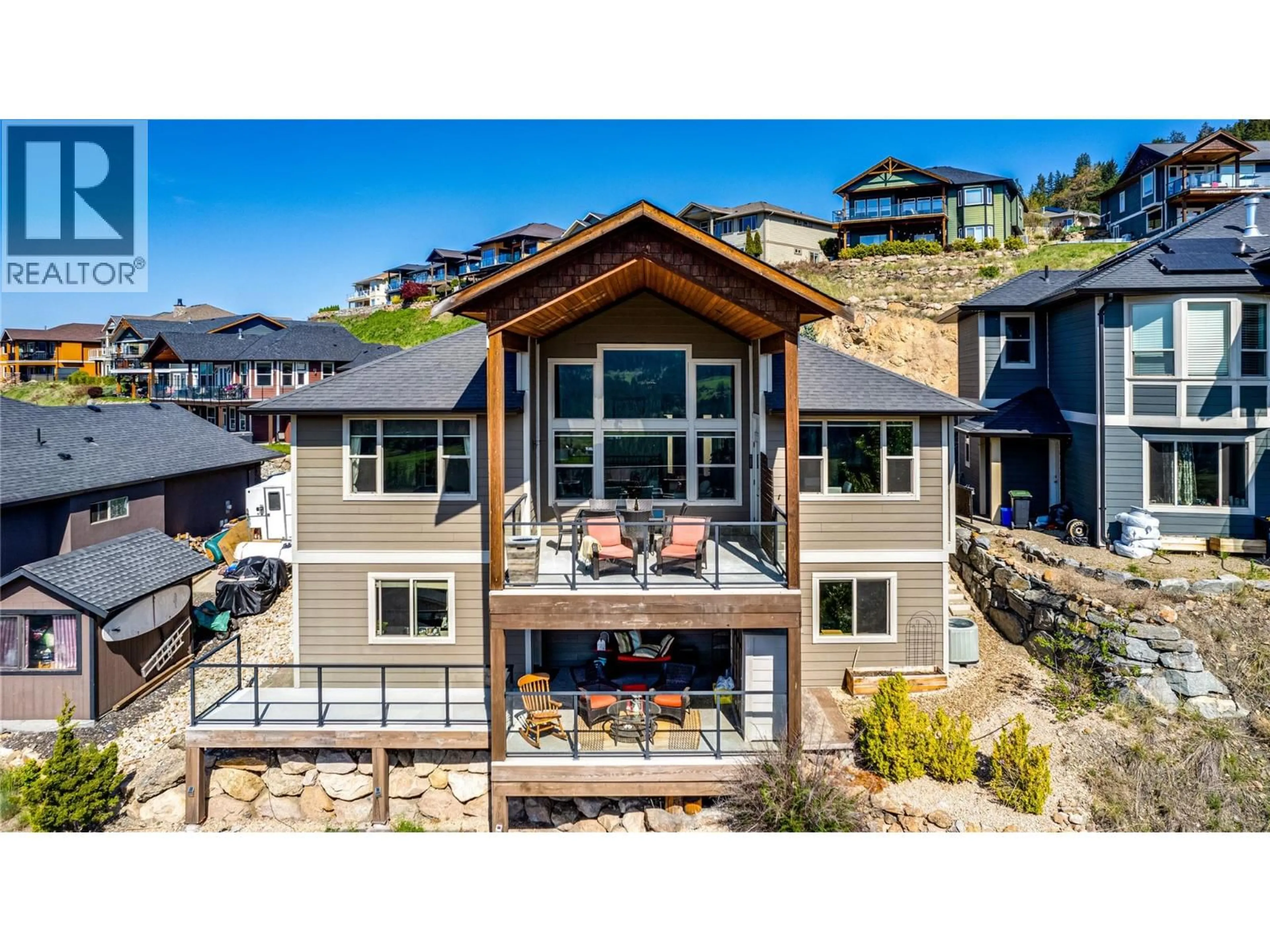 A pic from outside/outdoor area/front of a property/back of a property/a pic from drone, unknown for 7221 SILVER RIDGE DRIVE, Vernon British Columbia V1B4C6