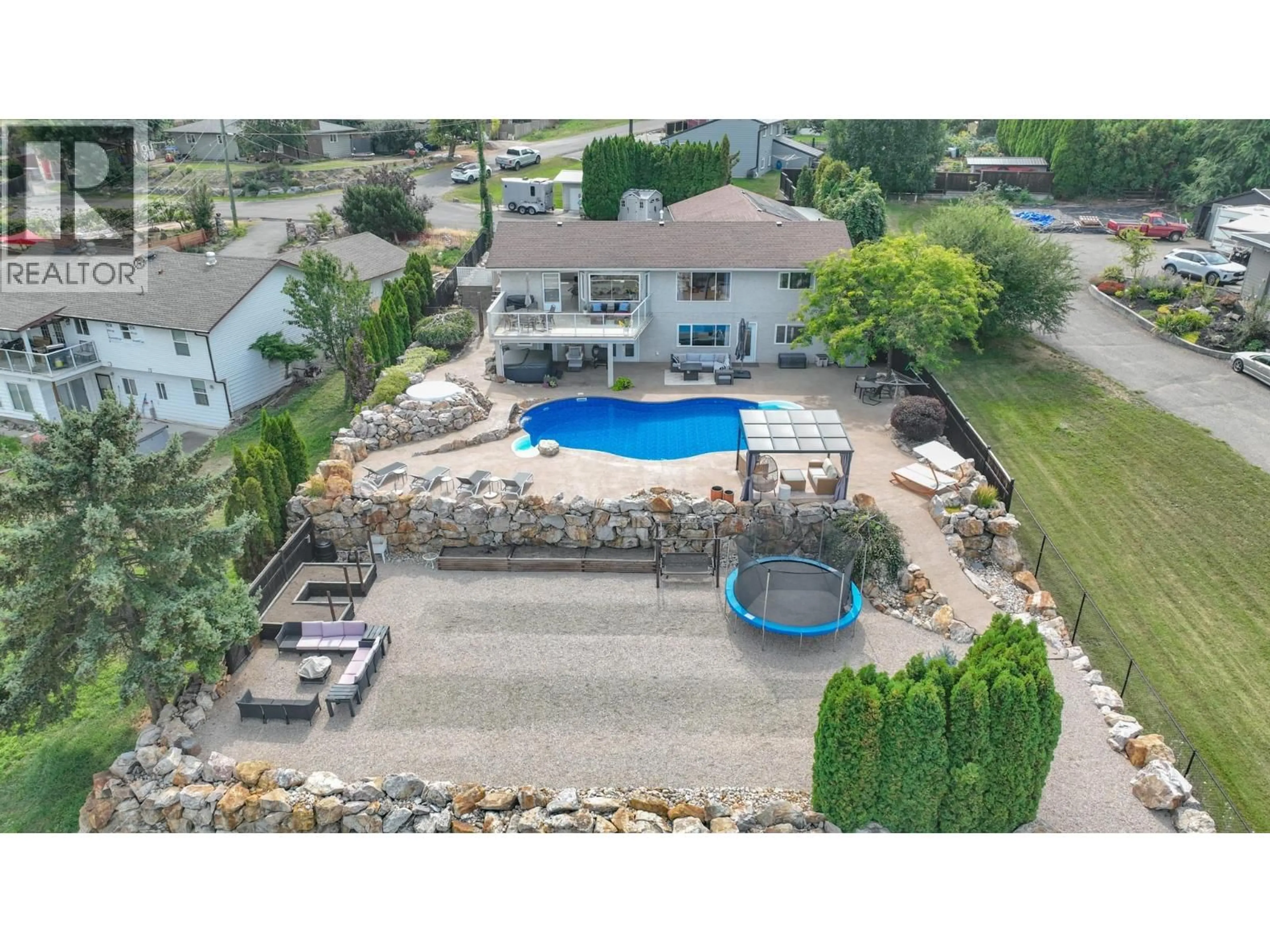 A pic from outside/outdoor area/front of a property/back of a property/a pic from drone, water/lake/river/ocean view for 161 CRANBERRY LANE, Vernon British Columbia V1B2H4
