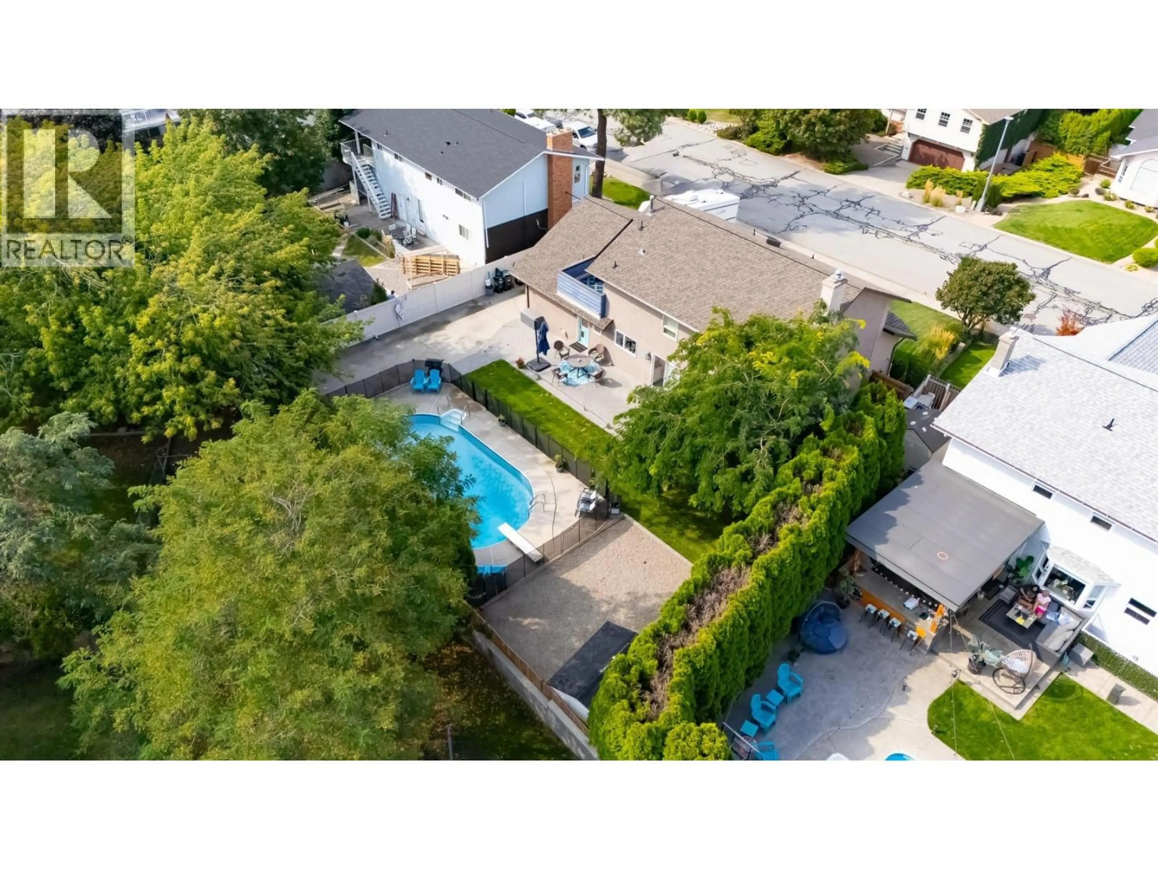 A pic from outside/outdoor area/front of a property/back of a property/a pic from drone, street for 2440 WILTSE DRIVE, Penticton British Columbia V2A7Y9