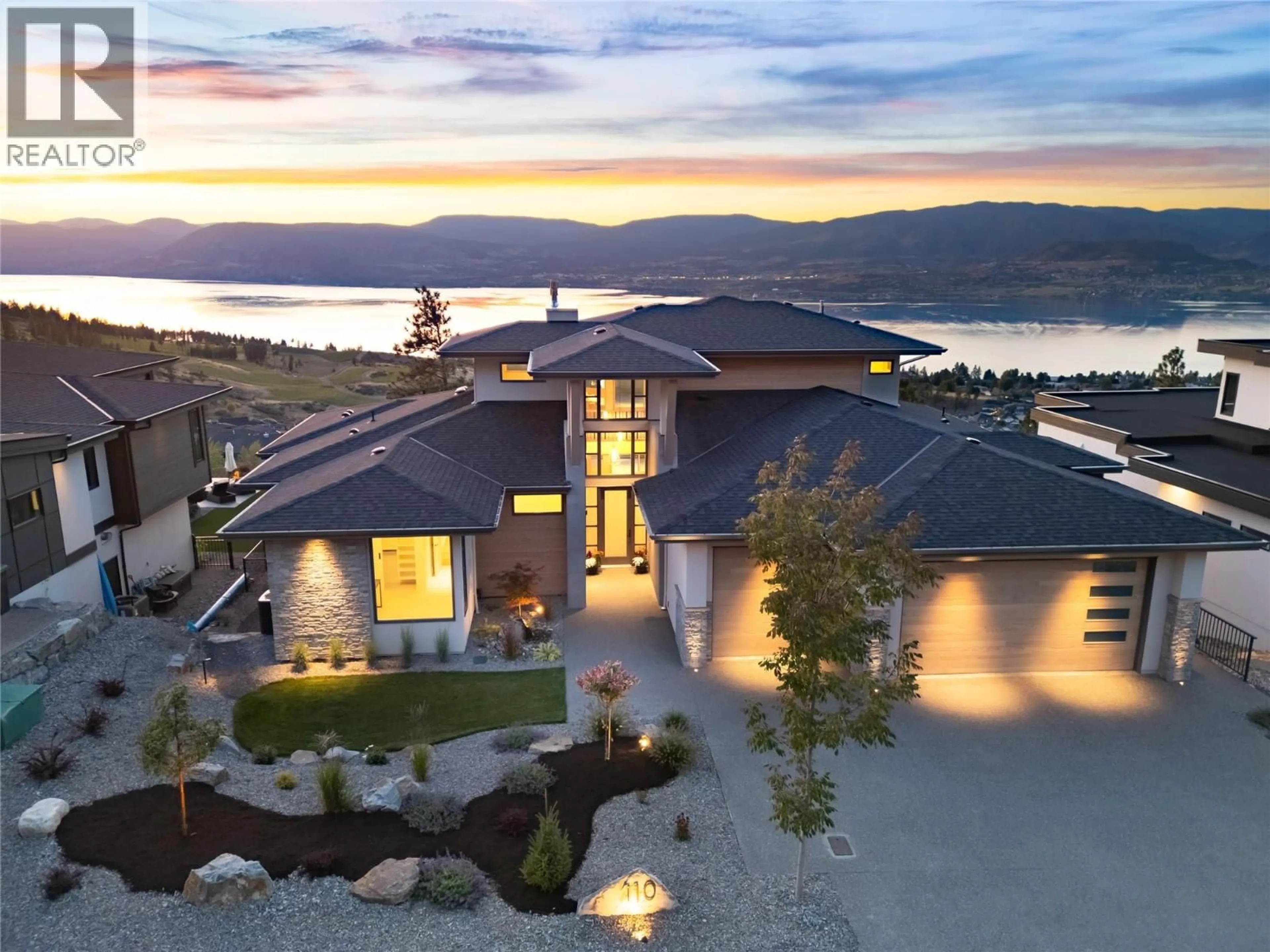 A pic from outside/outdoor area/front of a property/back of a property/a pic from drone, water/lake/river/ocean view for 110 - 5650 THE EDGE PLACE, Kelowna British Columbia V1W5M4