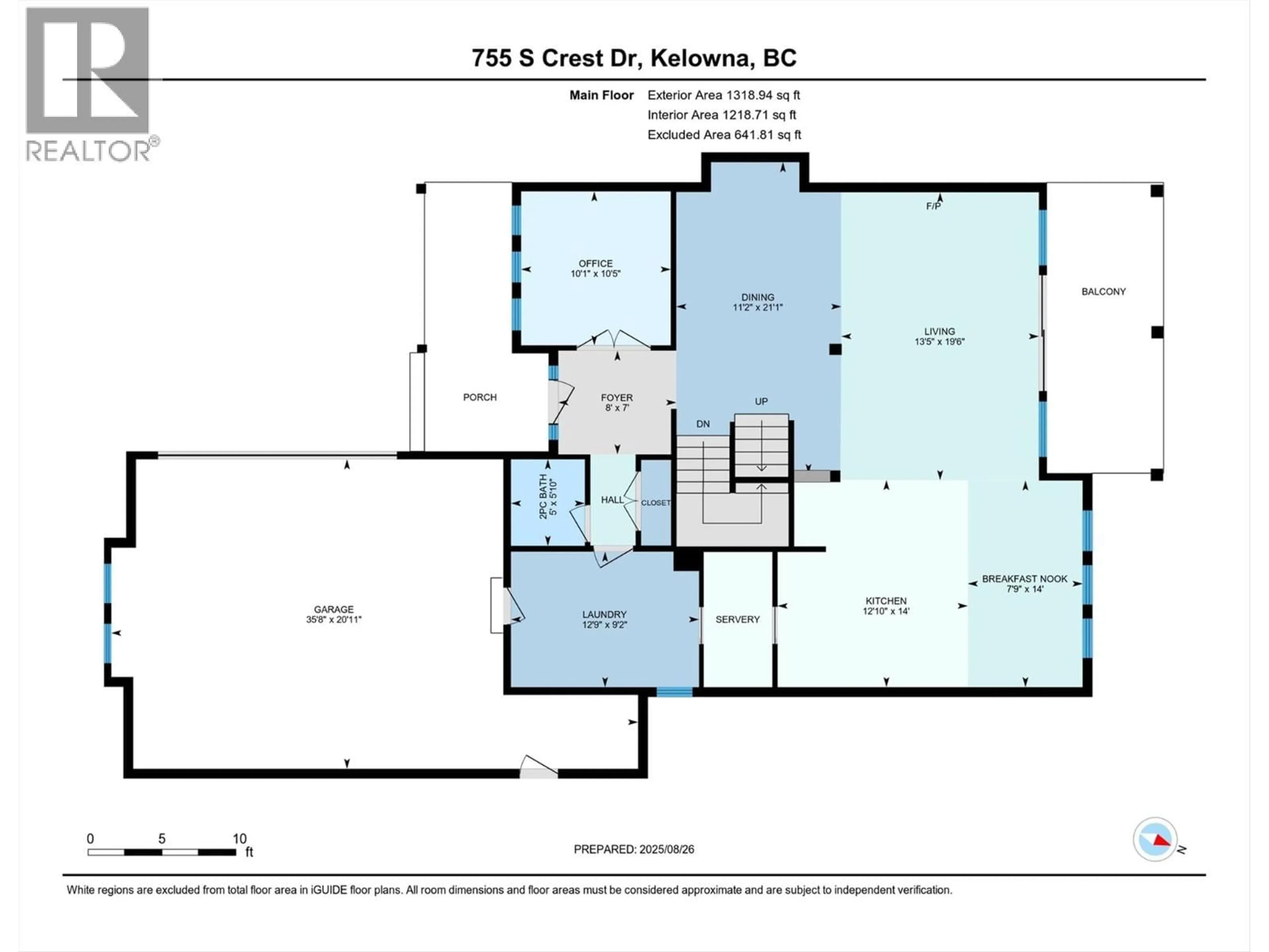 Floor plan for 755 SOUTH CREST DRIVE, Kelowna British Columbia V1W4W7