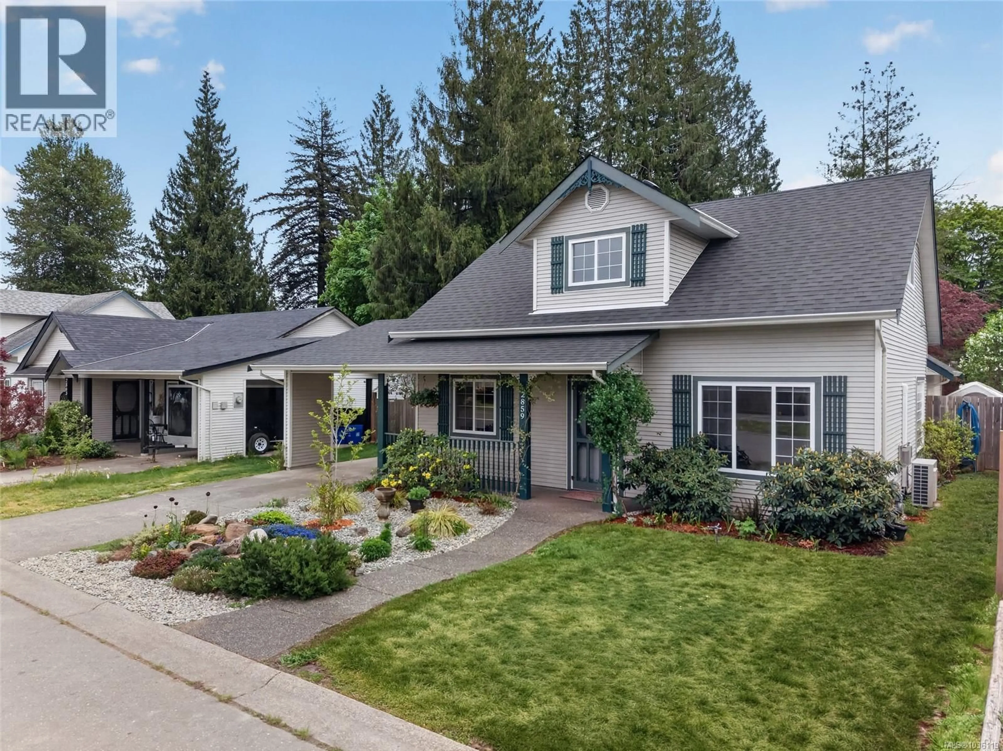Home with vinyl exterior material, street for 2859 PENRITH AVENUE, Cumberland British Columbia V0R1S0