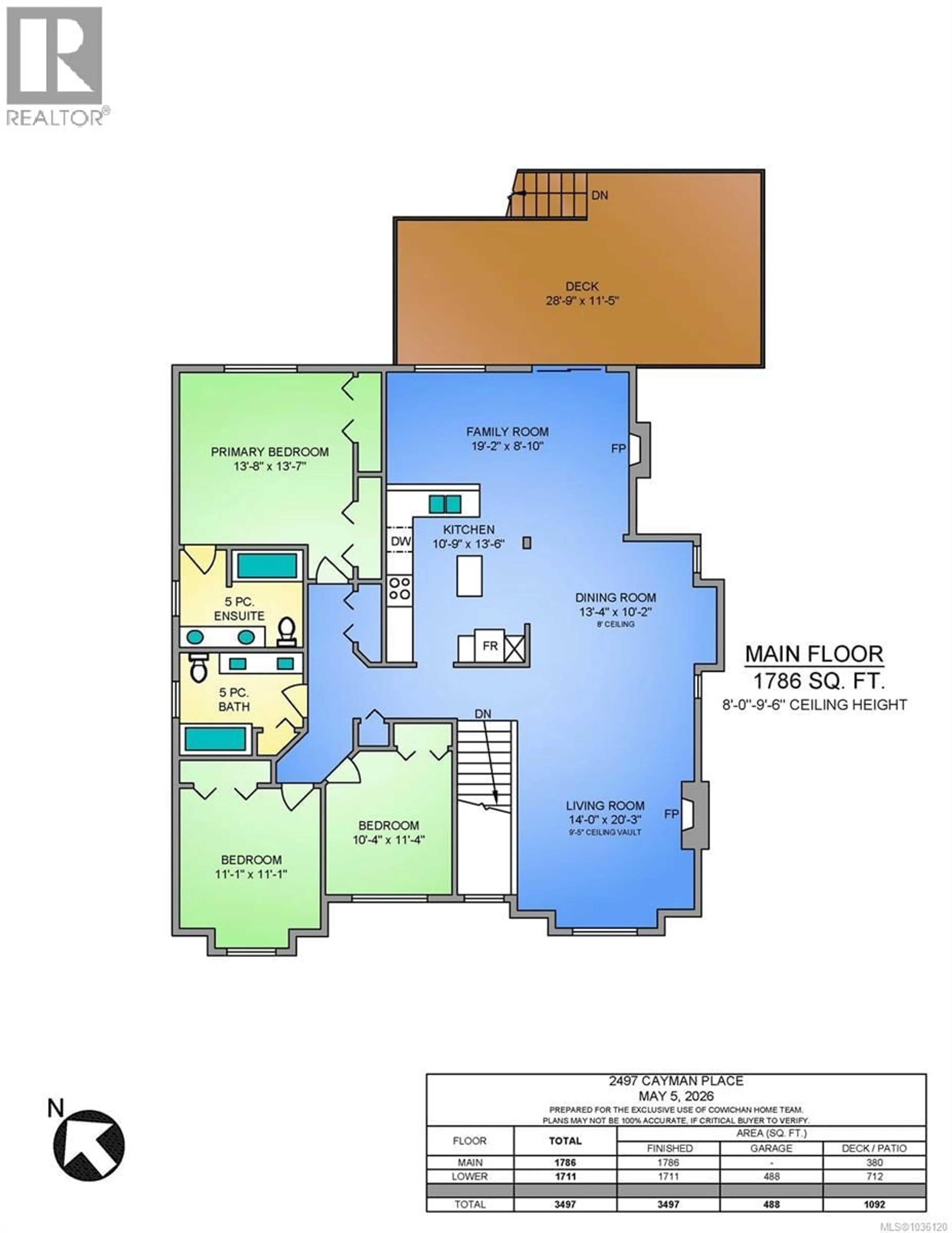 Floor plan for 2497 CAYMAN PLACE, Mill Bay British Columbia V0R2P1