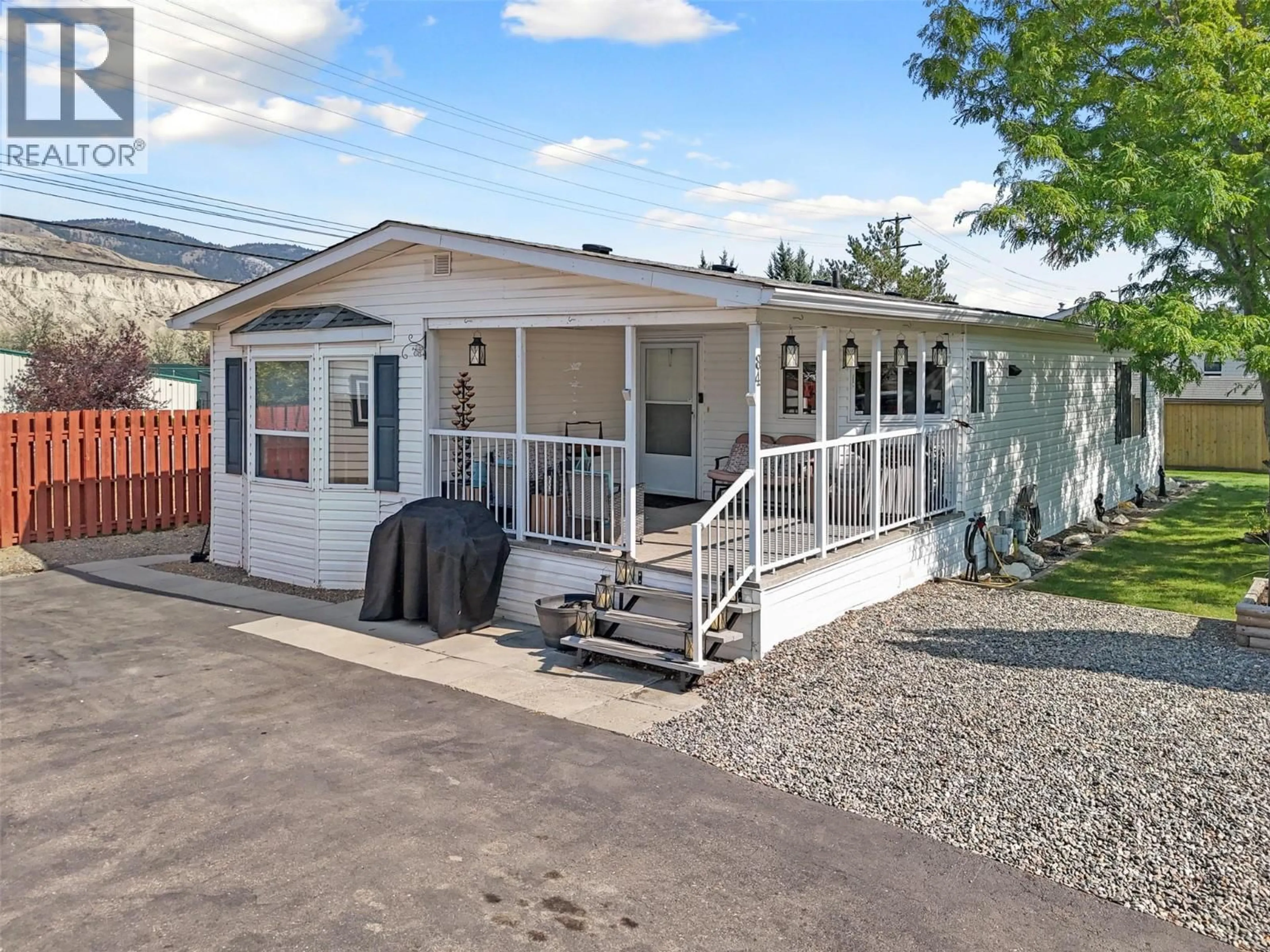 Home with vinyl exterior material, street for 84 - 7545 DALLAS DRIVE, Kamloops British Columbia V2C6X5